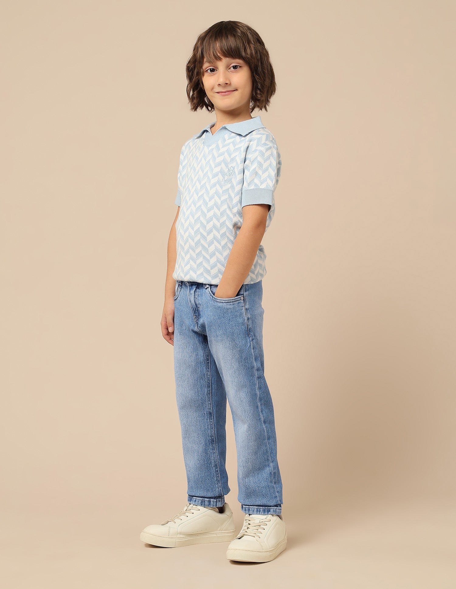 Boys Stone Washed Relaxed Fit Jeans Light Blue - U.S. POLO ASSN. | Large