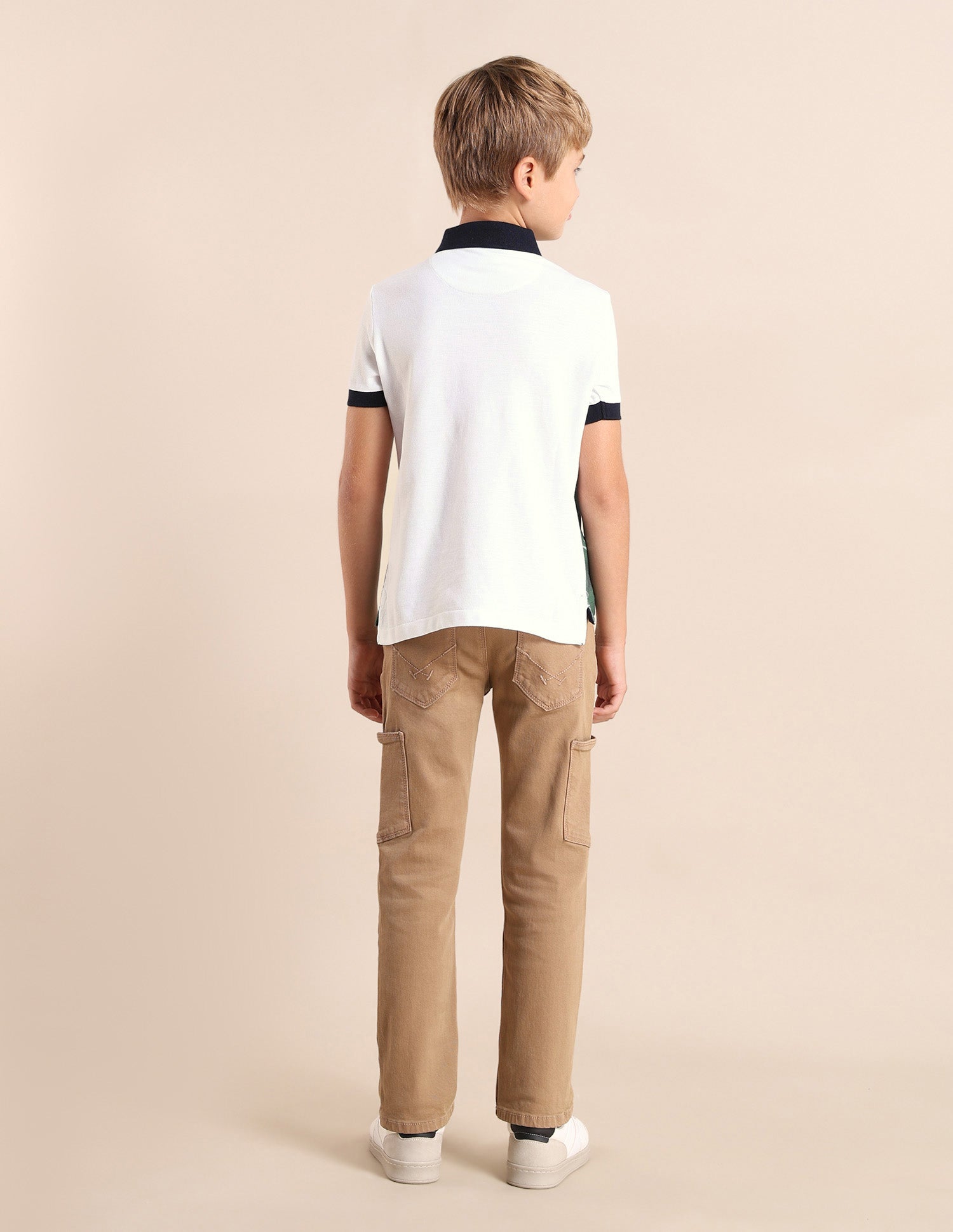 Boys Graphic Printed Regular Fit Polo Shirt White - U.S. POLO ASSN. | Large