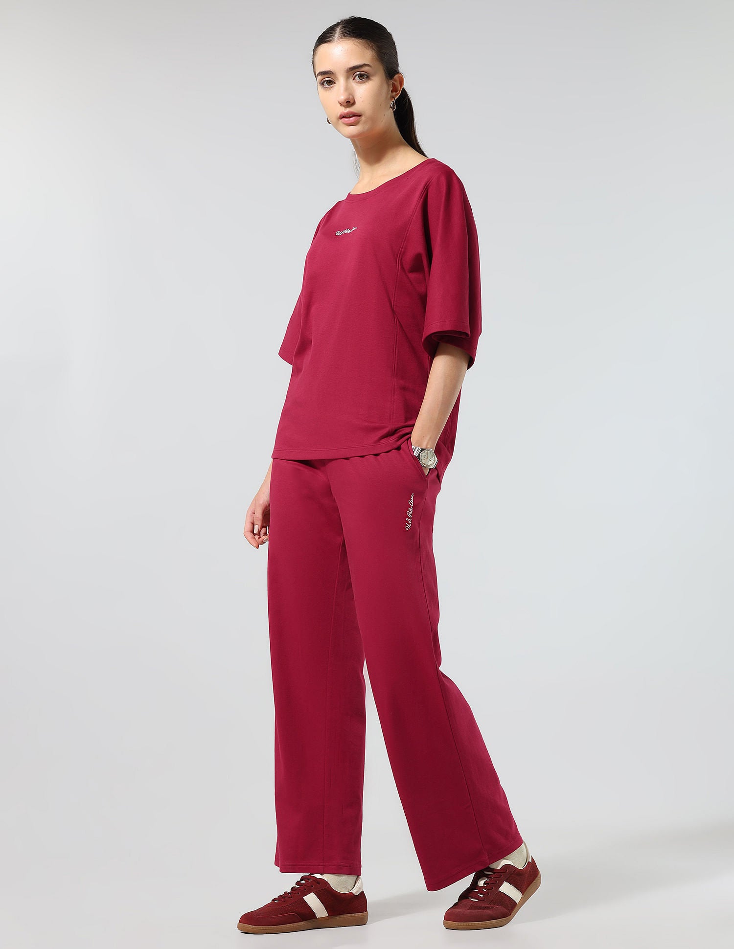 Relaxed Fit Solid Co-Ords Dark Red - U.S. POLO ASSN. | Large