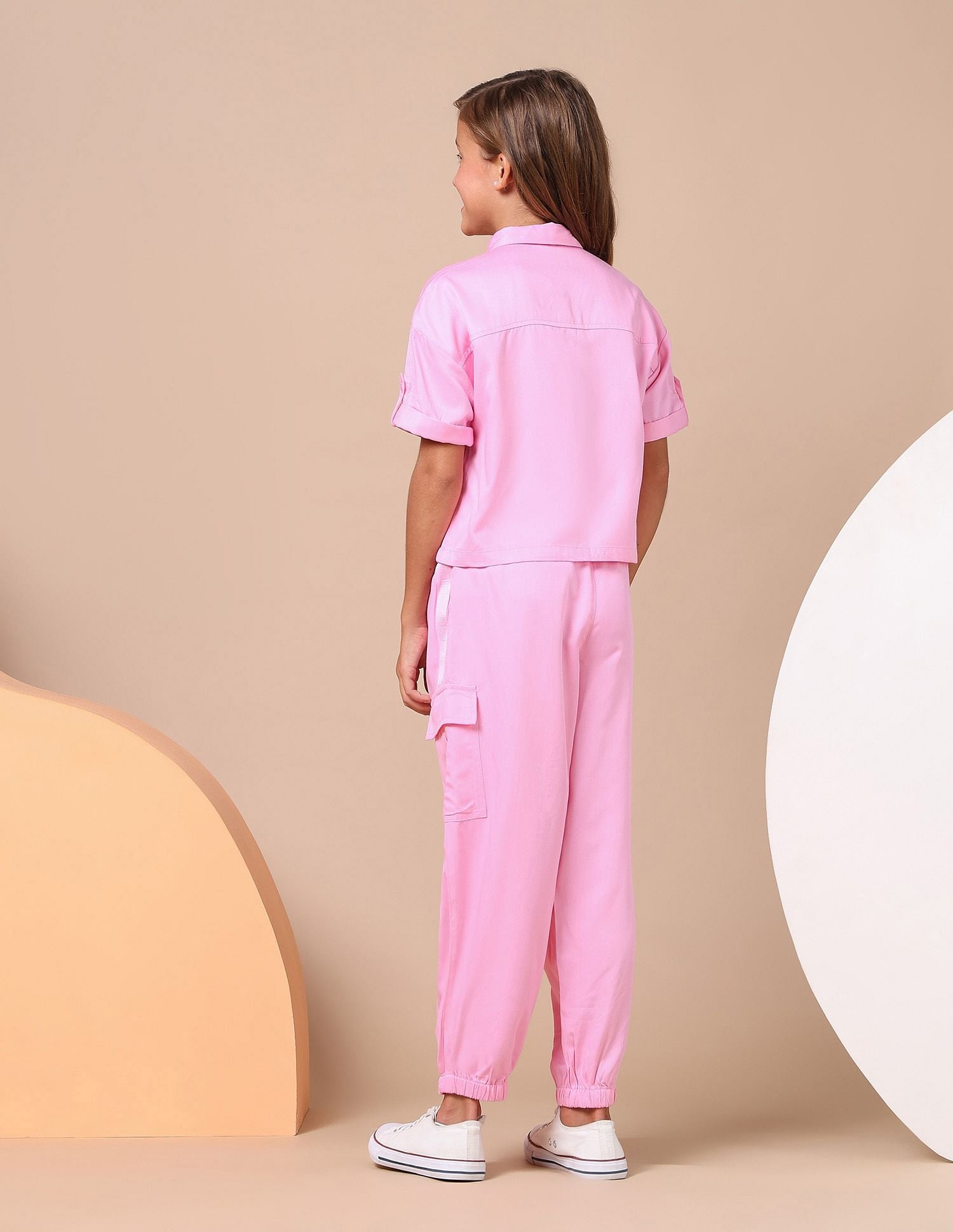 Girls Brand Taped Regular Fit Shirt Top Light Pink - U.S. POLO ASSN. | Large