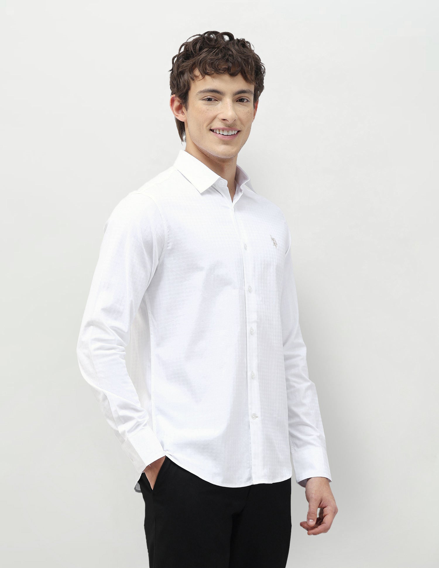Premium Whites Tailored Fit Shirt White - U.S. Polo Assn. India | Large