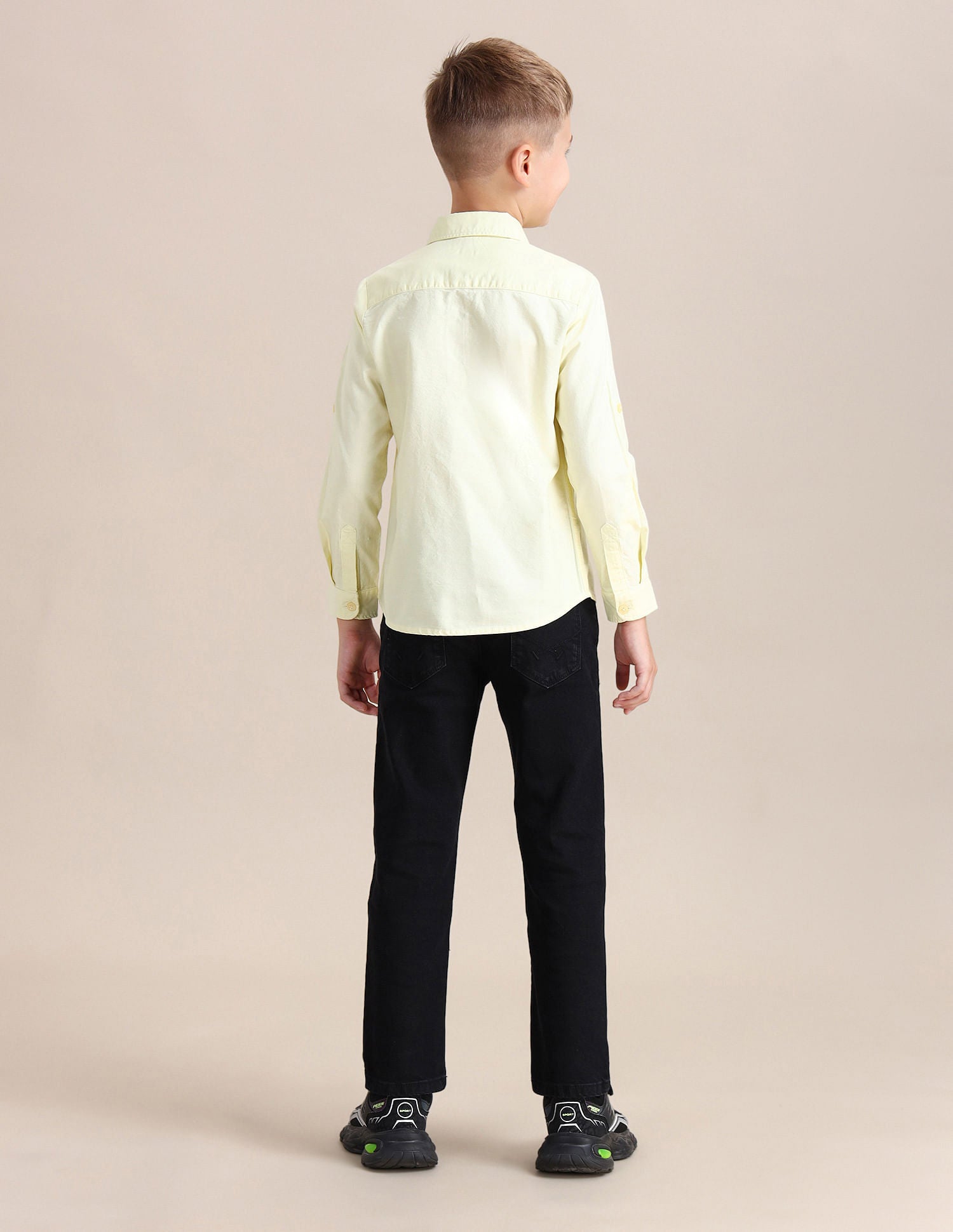 Boys Brand Printed Cotton Shirt Yellow - U.S. POLO ASSN. | Large