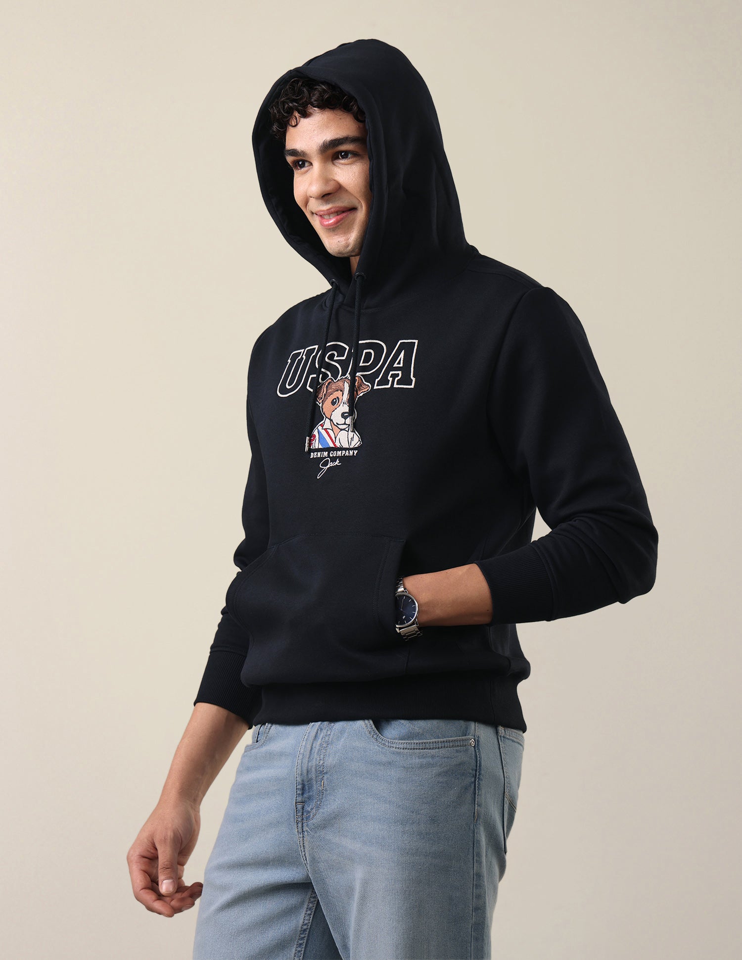 Graphic Brand Embroidered Regular Fit Sweatshirt Navy - U.S. Polo Assn. India | Large