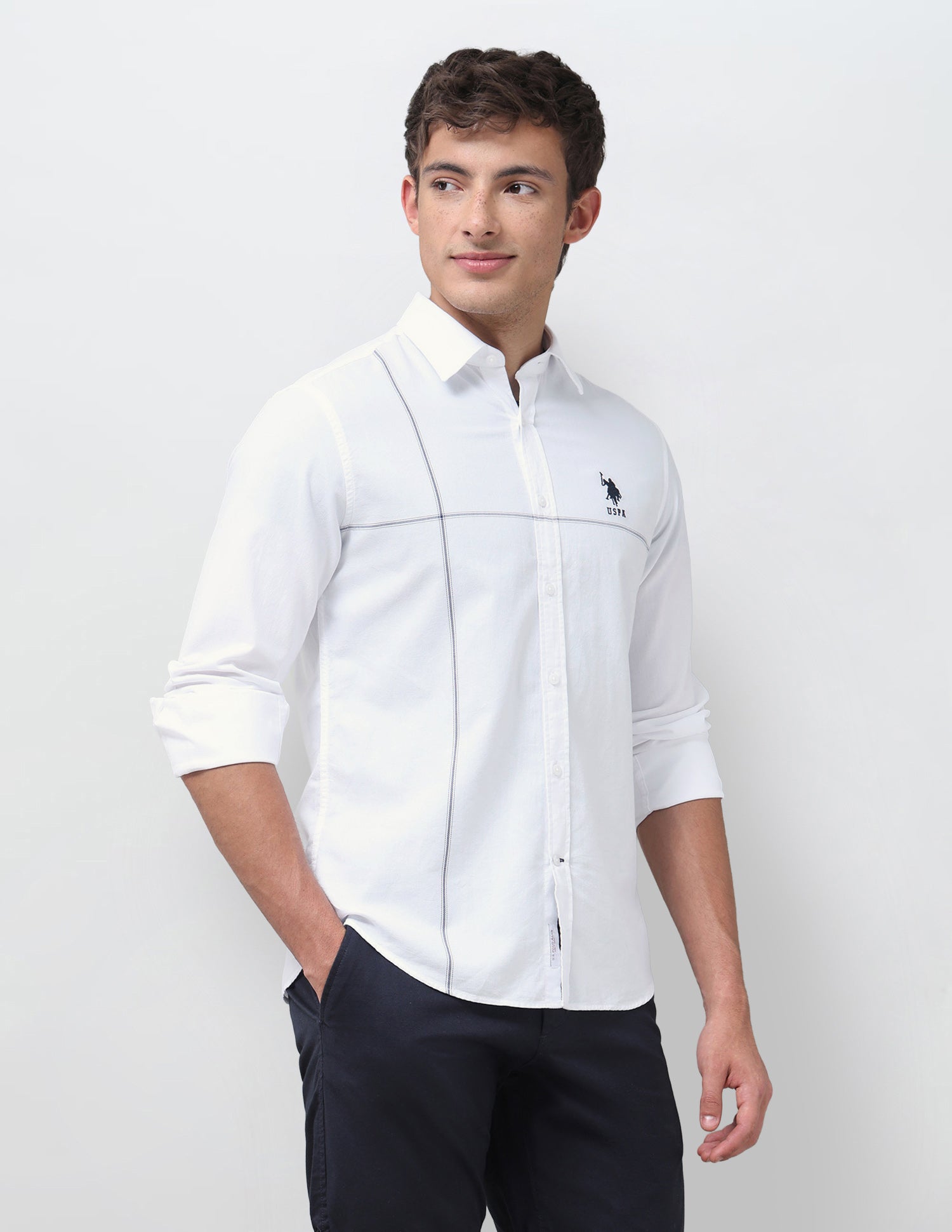 Solid Regular Fit Shirt White - U.S. Polo Assn. India | Large