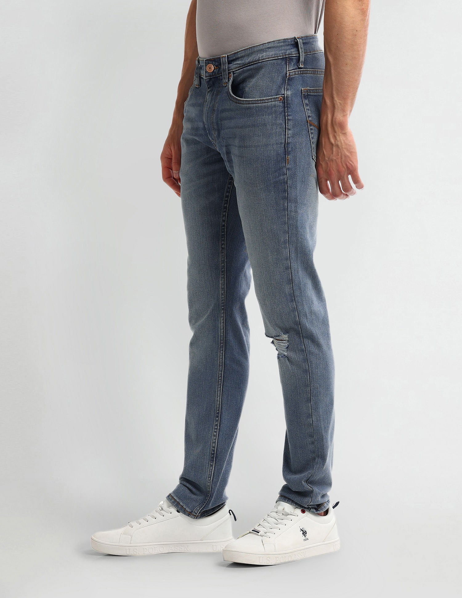 Brandon Slim Tapered Blue Jeans Blue - U.S. POLO ASSN. | Large