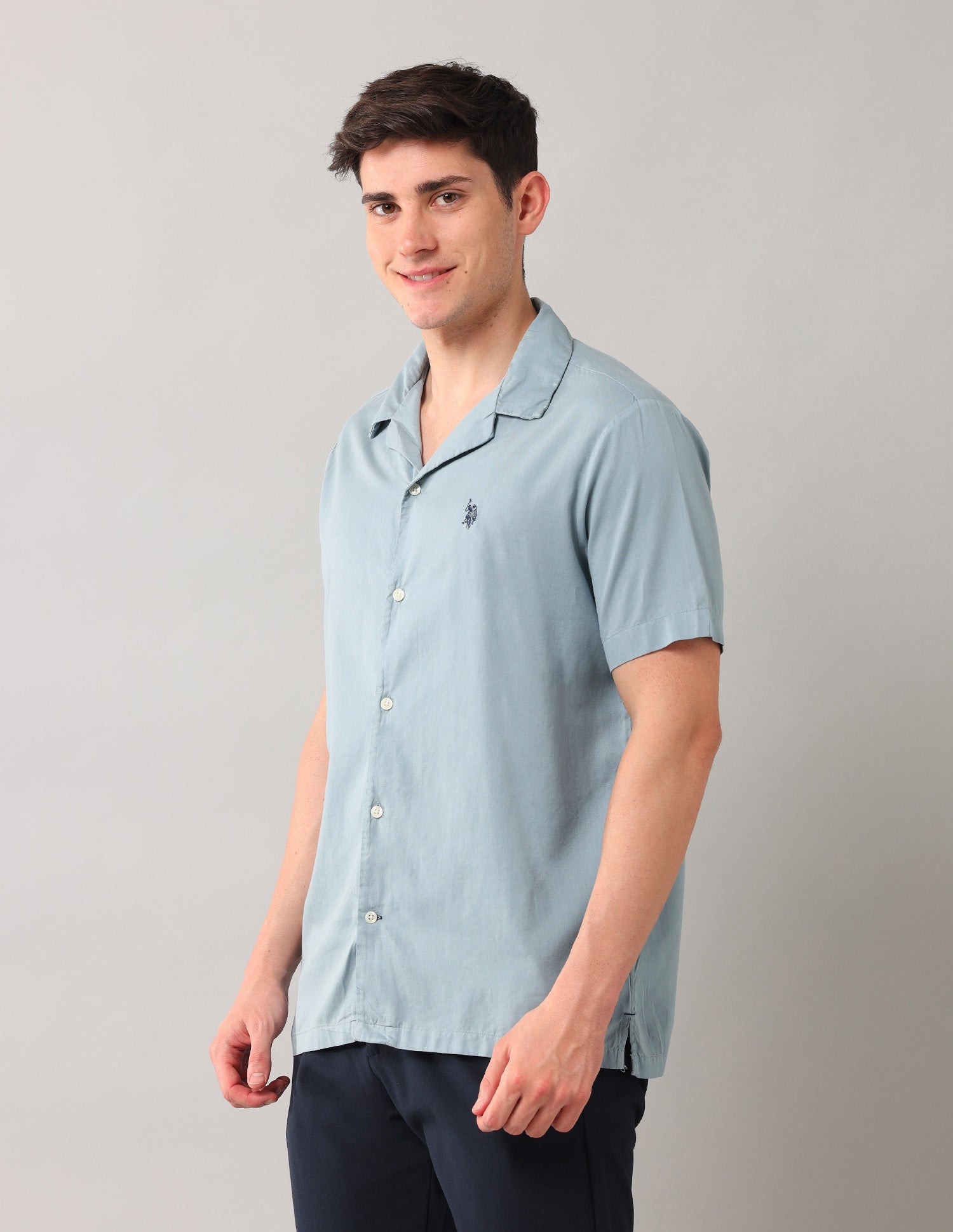 Relaxed Fit Solid Shirt Grey - U.S. POLO ASSN. | Large