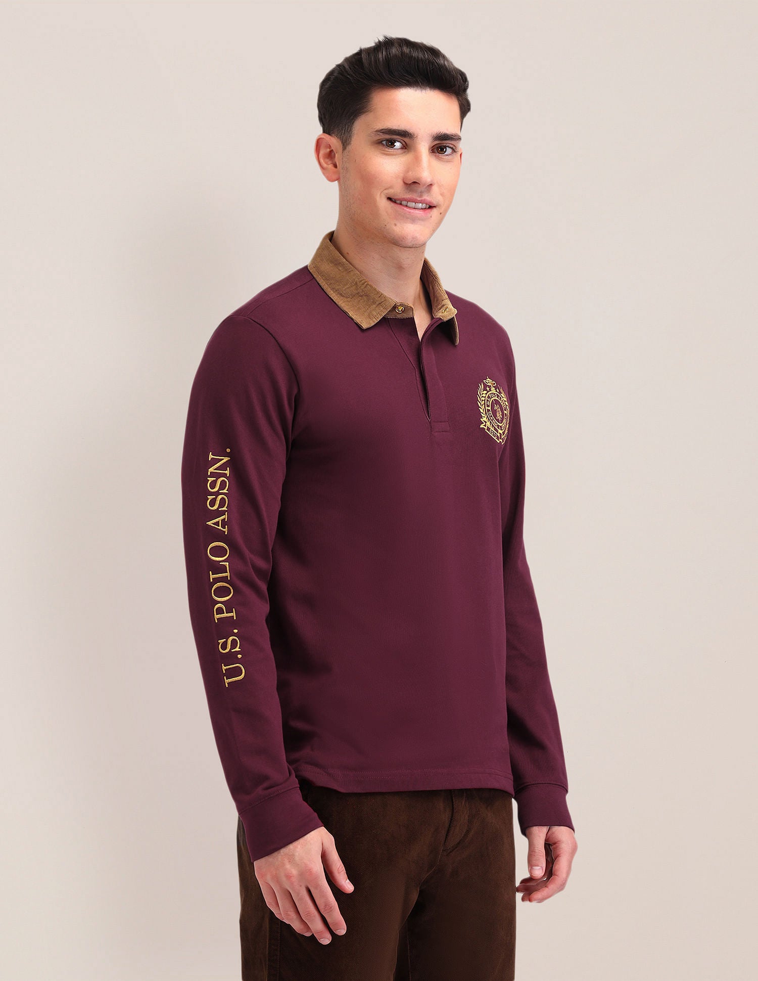 Slim Fit Brand Embroidered Polo Shirt Maroon - U.S. POLO ASSN. | Large