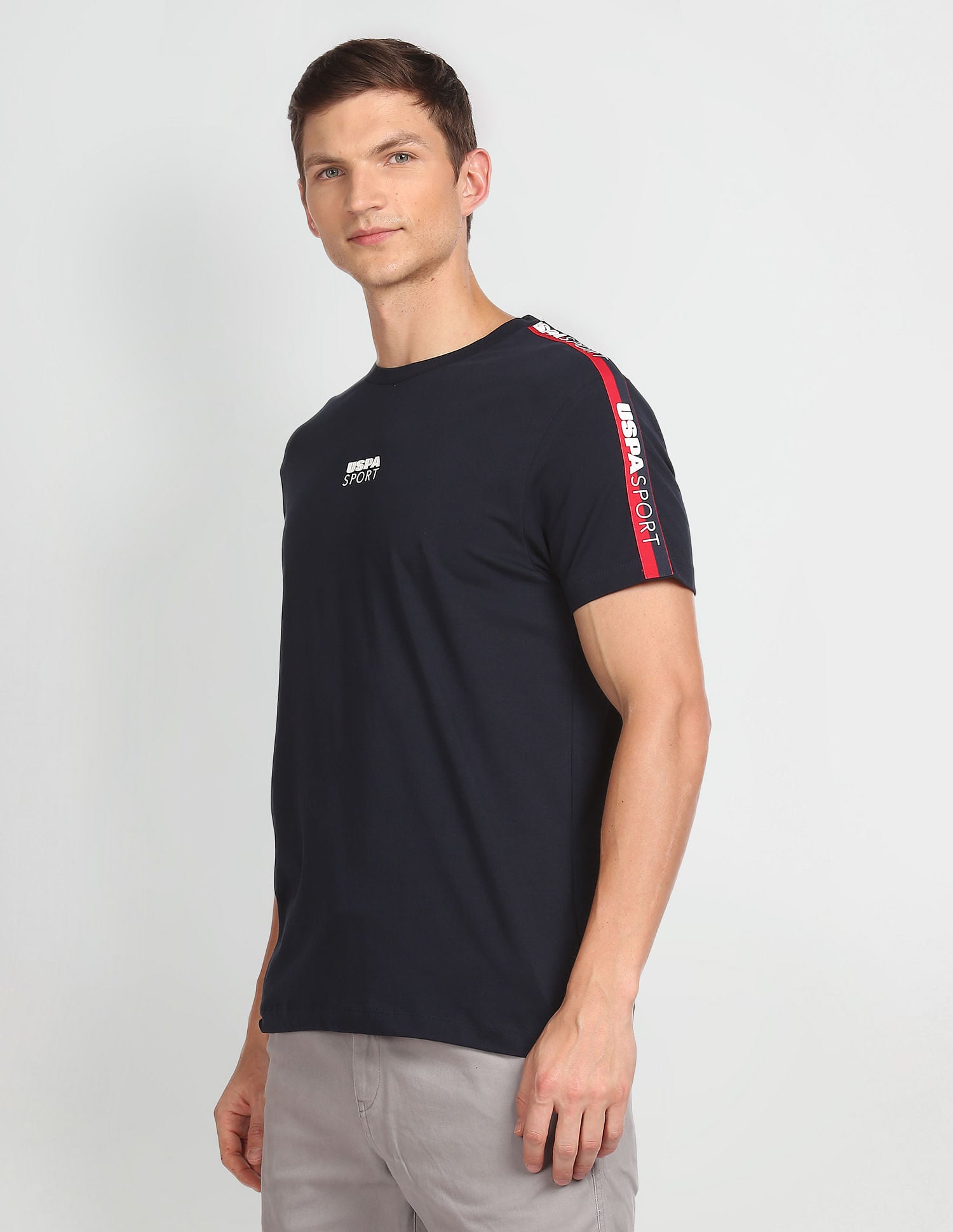 Brand Taped Solid T-Shirt Navy - U.S. POLO ASSN. | Large