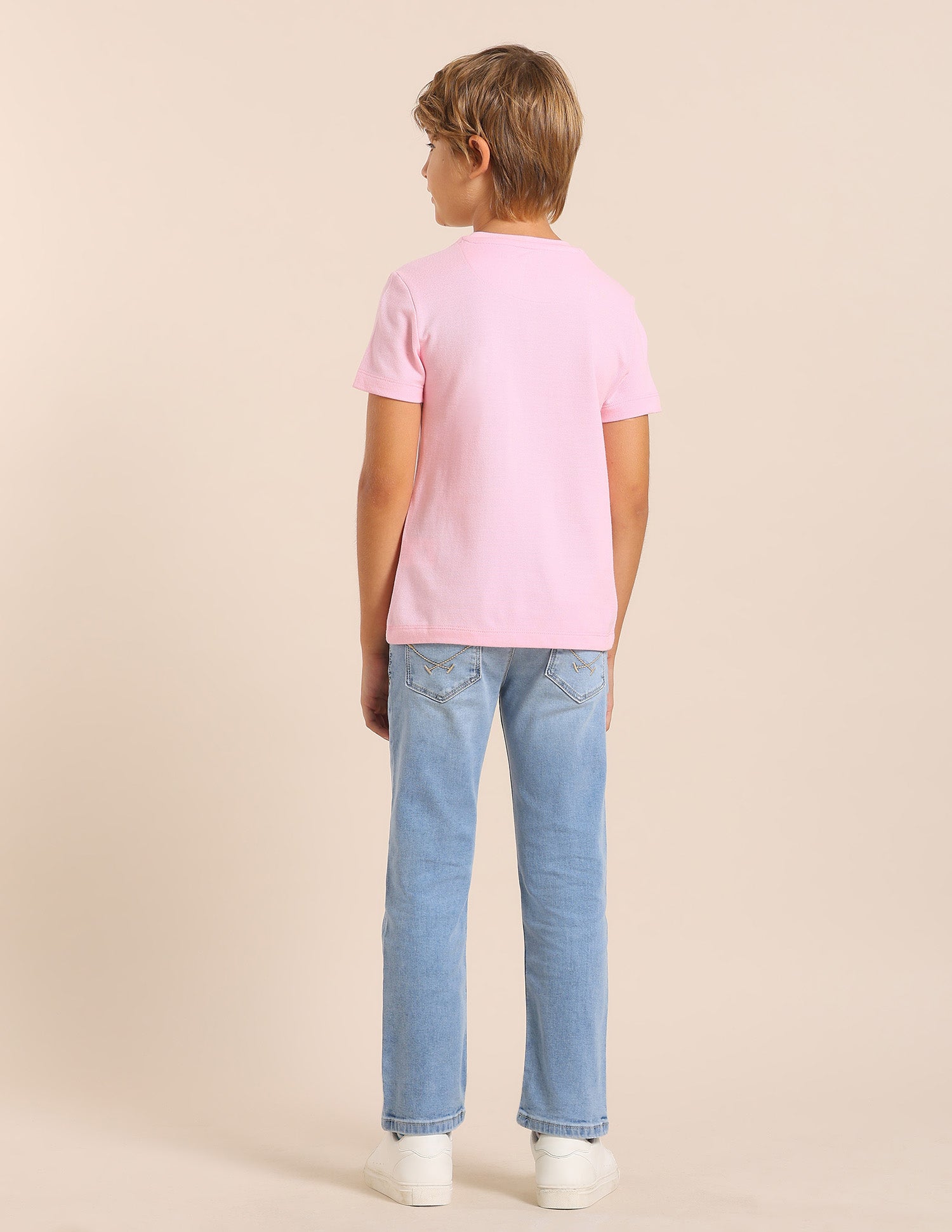 Boys Colorblocked Regular Fit T-Shirt Light Pink - U.S. POLO ASSN. | Large