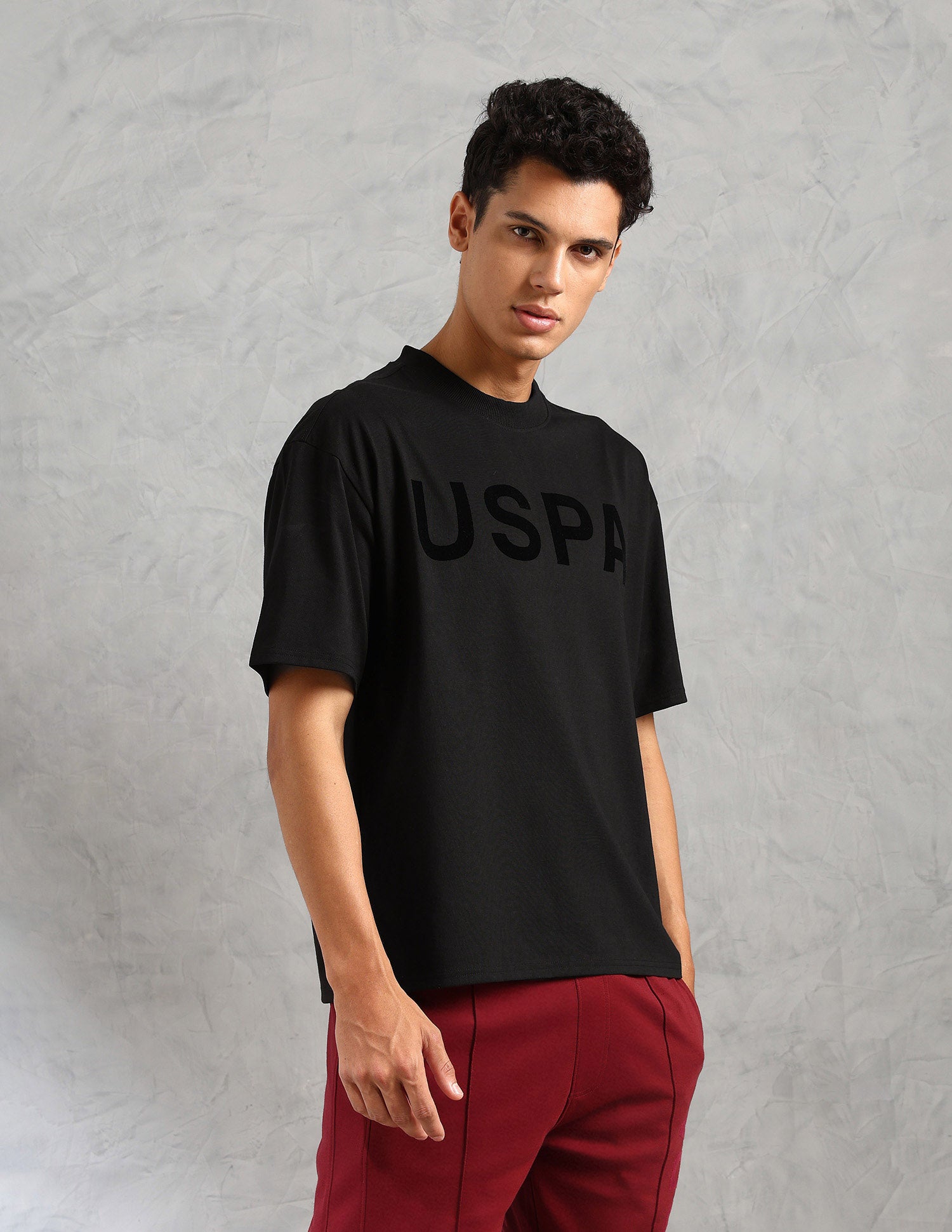 Brand Printed Comfort Fit OEE09 Lounge T-Shirt - Pack Of 1 Black - U.S. POLO ASSN. | Large