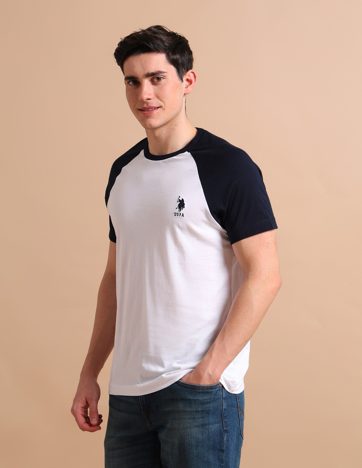 Varsity Colour Block T-Shirt White - U.S. POLO ASSN. | Large