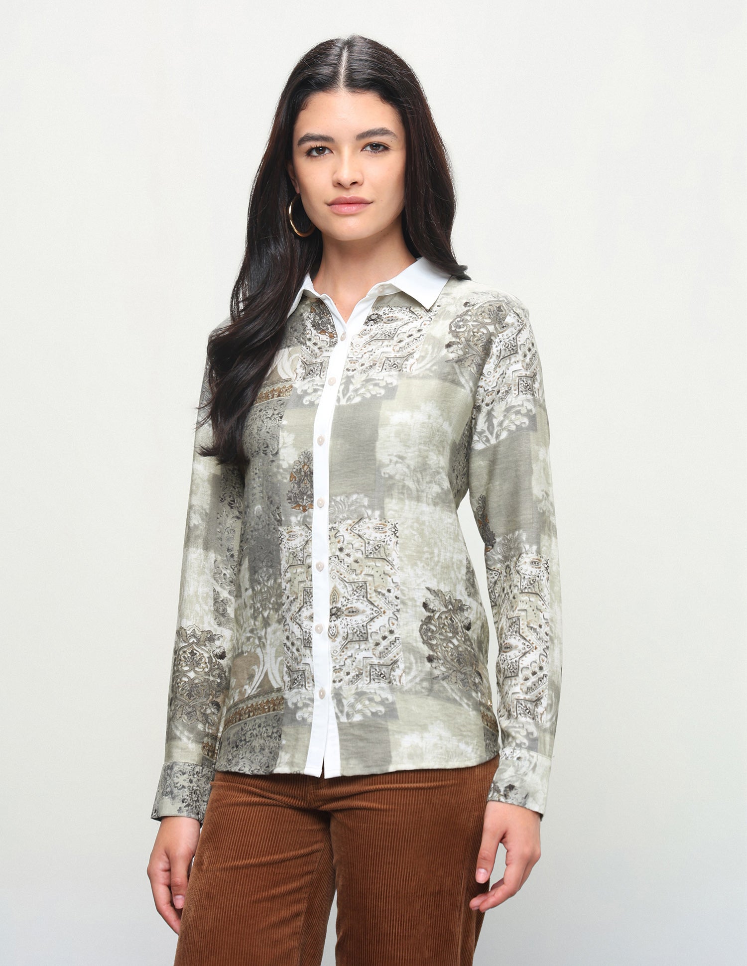 All-Over Printed Regular Fit Shirt Beige - U.S. Polo Assn. India | Large