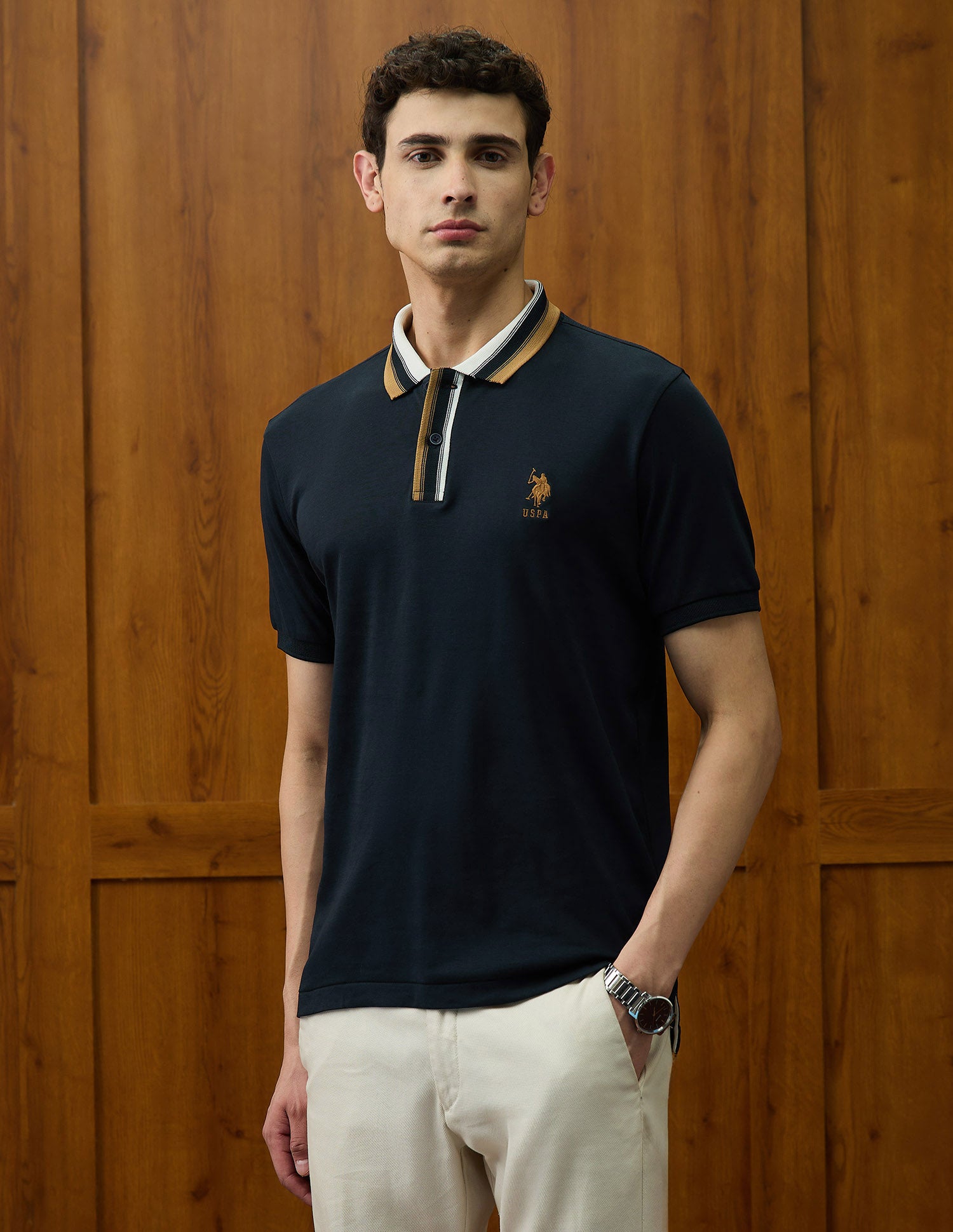 Solid Varsity Theatre Polo Shirt Navy - U.S. POLO ASSN. | Large