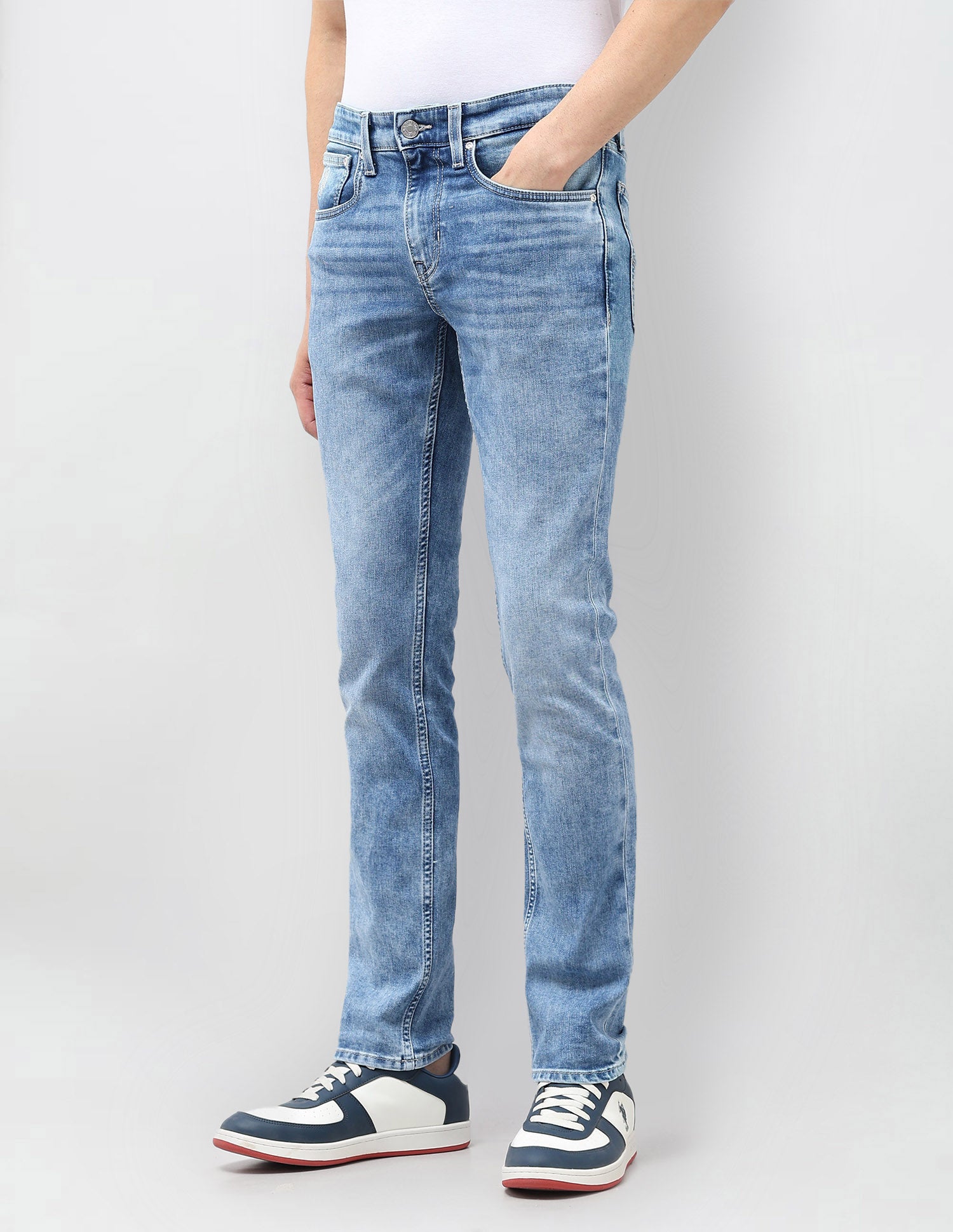 Regallo Skinny Fit Blue Jeans Light Blue - U.S. POLO ASSN. | Large