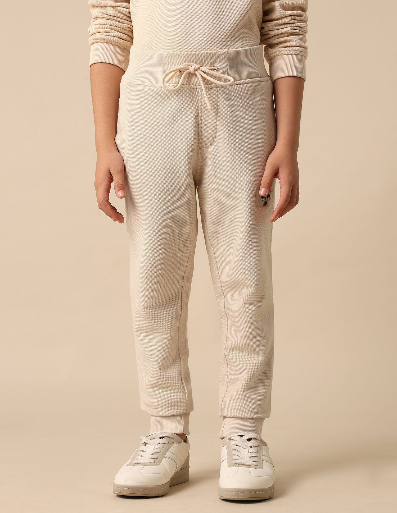 Textured Regular Fit Joggers Beige - U.S. POLO ASSN. | Large