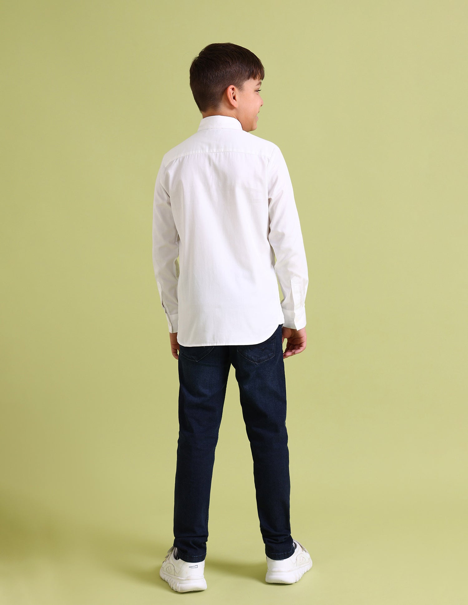 Boys Solid Sateen Shirt White - U.S. POLO ASSN. | Large