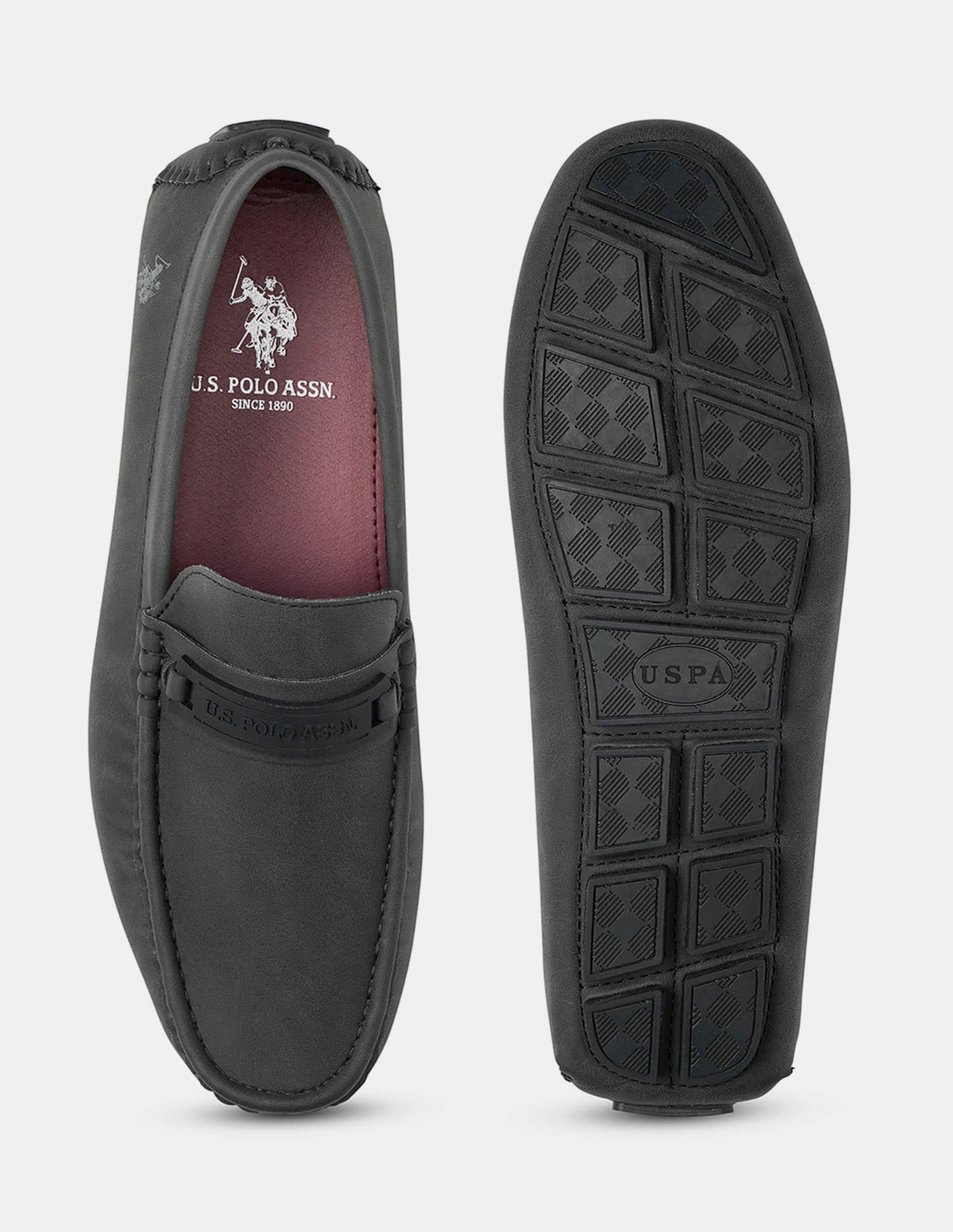 Men Scott 4.0 Textured Loafers Black - U.S. Polo Assn. India | Large
