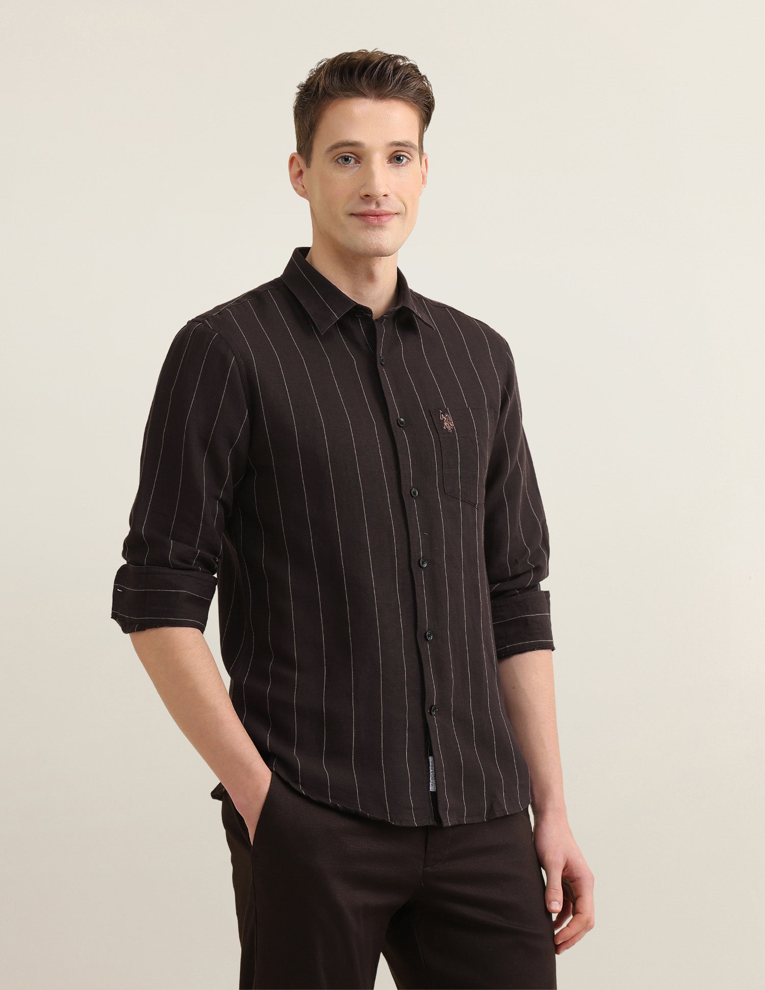 Vertical Striped Sotogrande Shirt Choco - U.S. Polo Assn. India | Large
