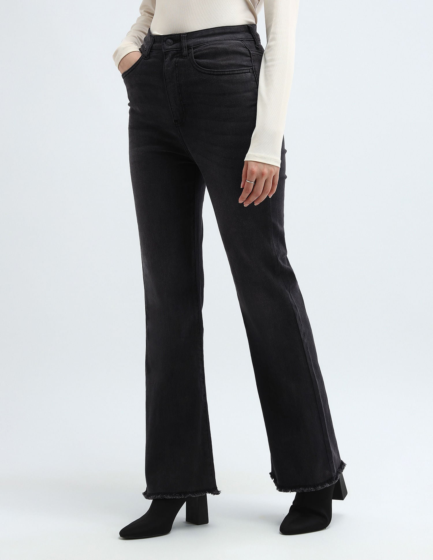 Ultra High Rise Bootcut Jeans Dark Grey - U.S. POLO ASSN. | Large