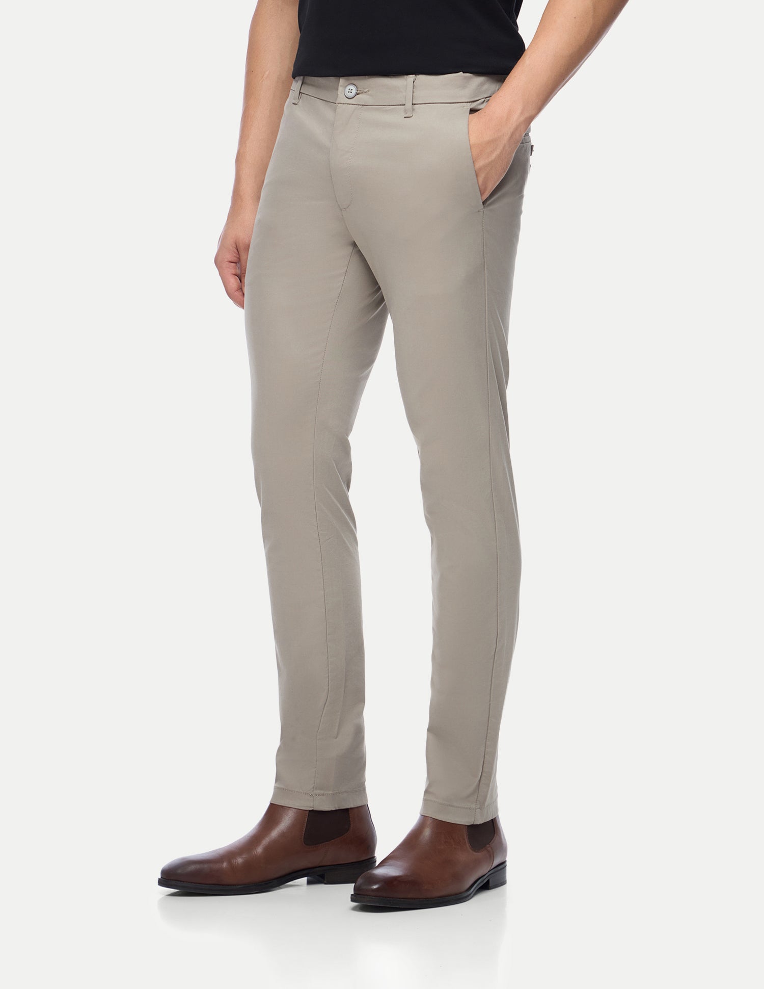 Denver Slim Fit Twill Trousers Light Khaki - U.S. Polo Assn. India | Large