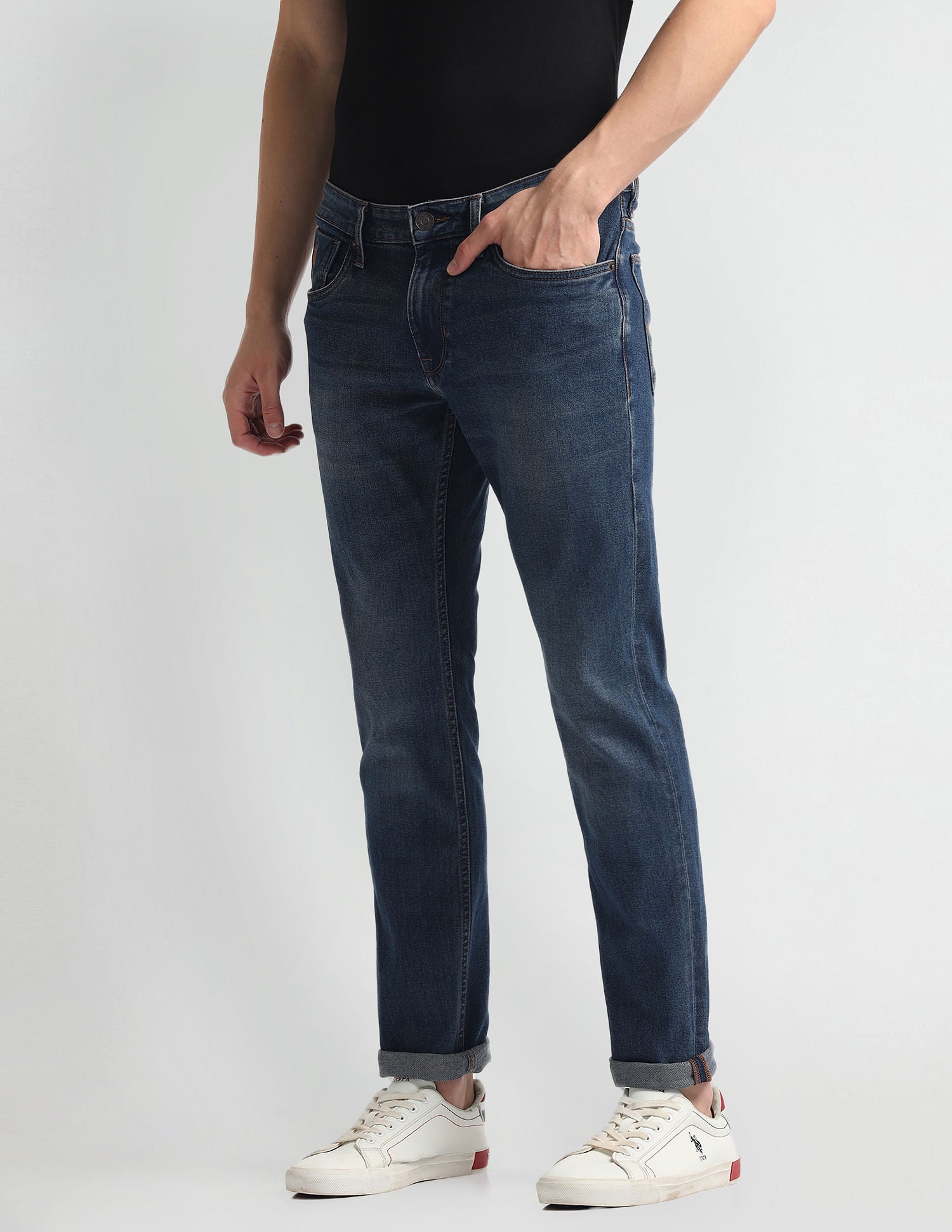 Brandon Slim Tapered Blue Jeans Blue - U.S. Polo Assn. India | Large