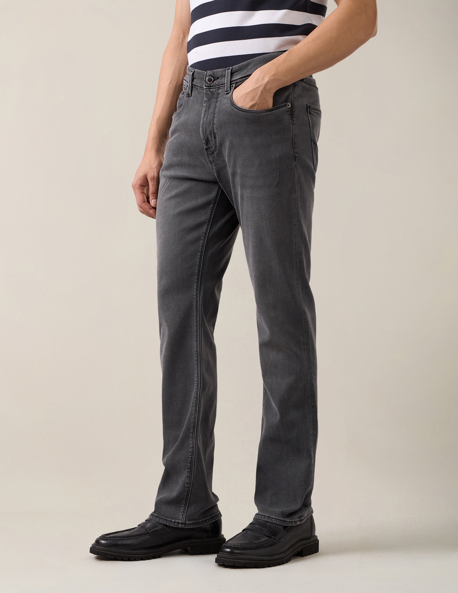 Harold Slim Straight Fit Black Jeans Washed Black - U.S. Polo Assn. India | Large