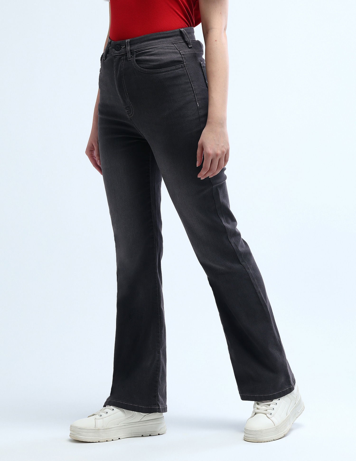 Ultra High Rise Bootcut Jeans Grey - U.S. Polo Assn. India | Large