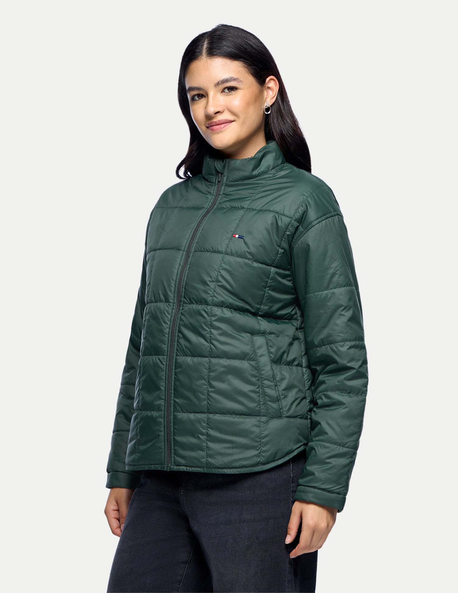 Relaxed Fit High Low Puffer Jacket Olive - U.S. Polo Assn. India | Large