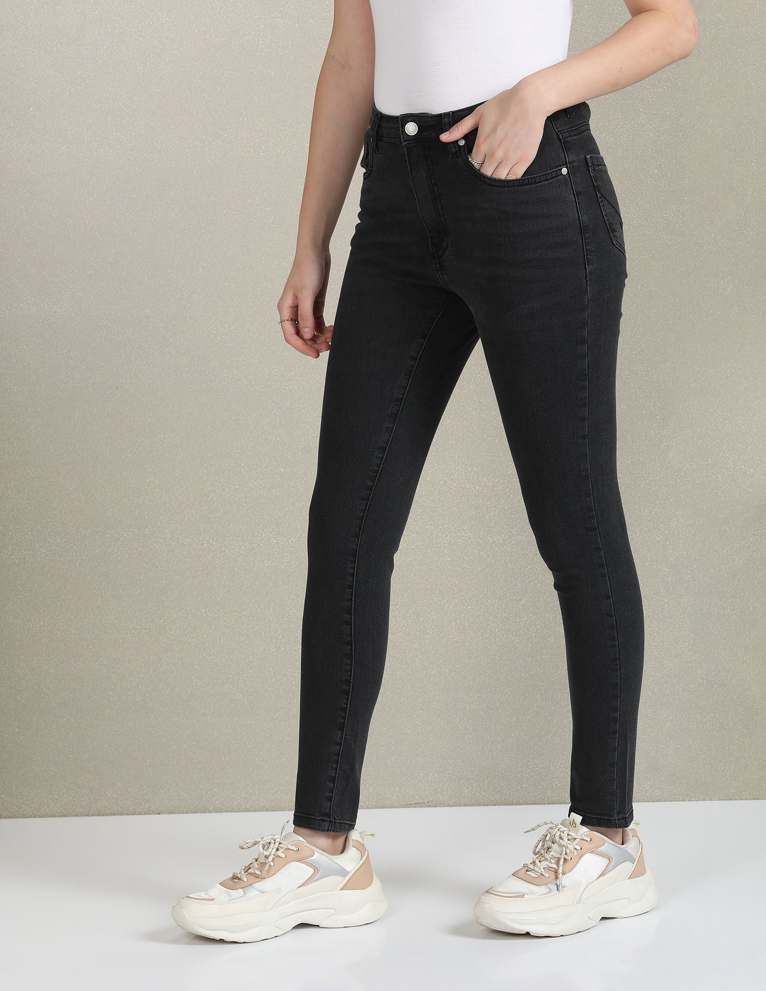 Skinny Fit Twill Jeans Dark Grey - U.S. Polo Assn. India | Large