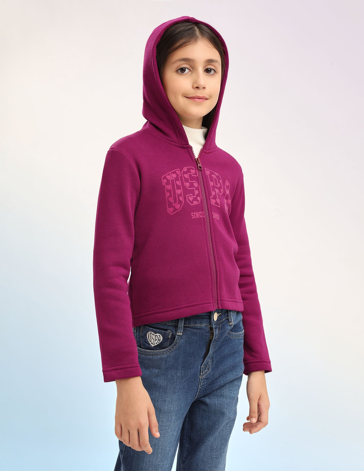 Brand Printed Regular Fit Sweatshirt Wine - U.S. POLO ASSN. | Large