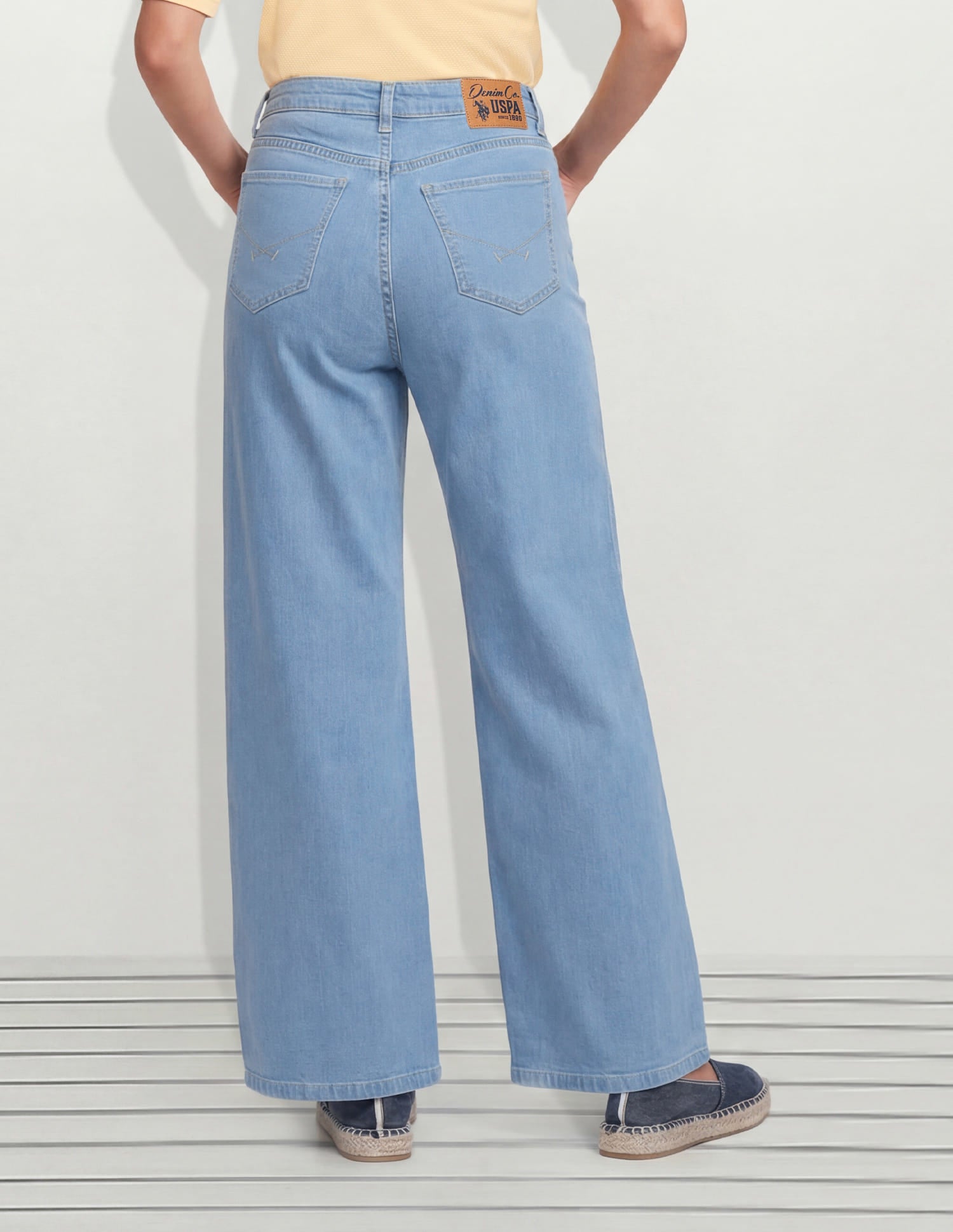 High Rise Wide Leg Fit Jeans Blue - U.S. Polo Assn. India | Large