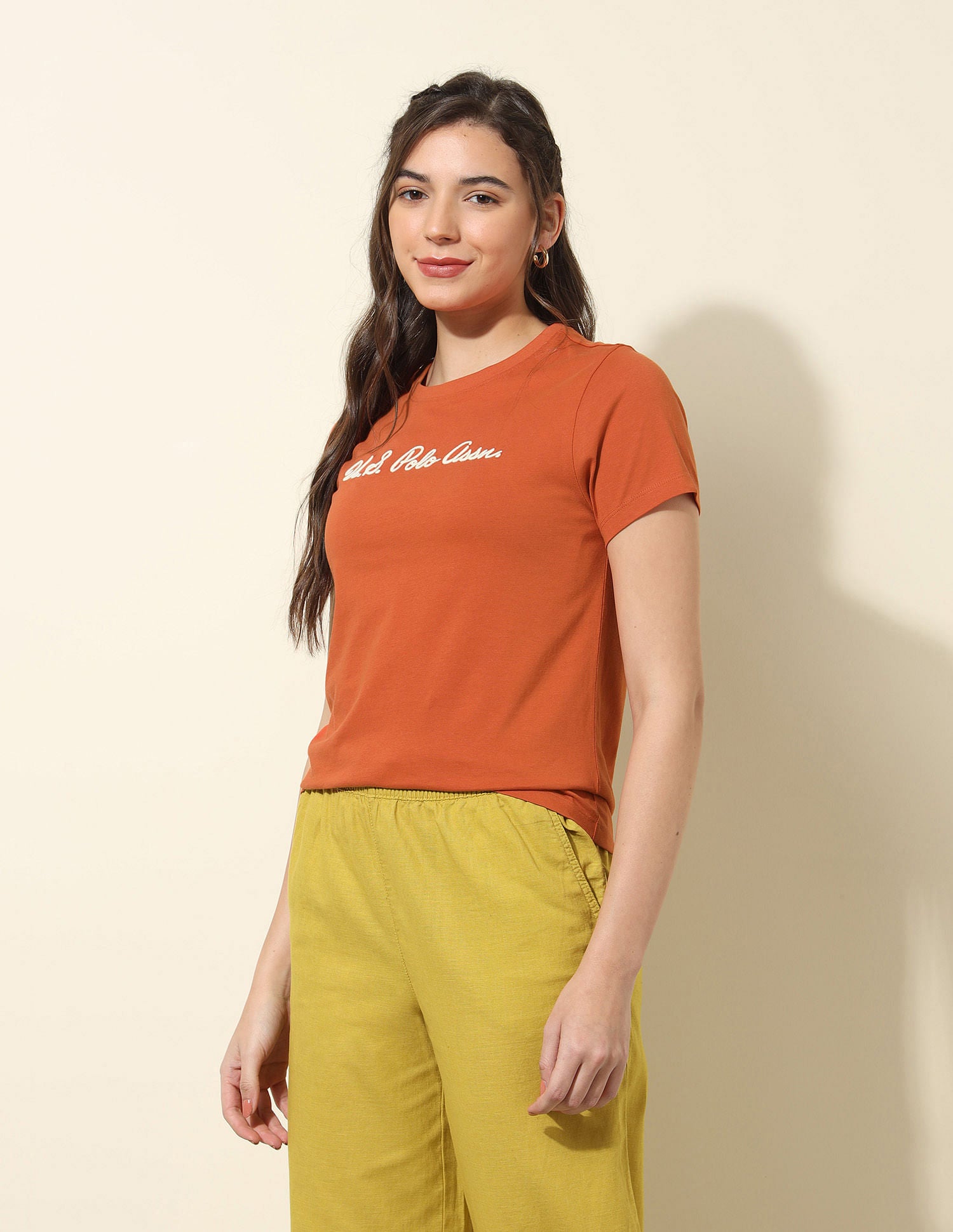 Regular Fit Brand Printed T-Shirt Brown - U.S. POLO ASSN. | Large