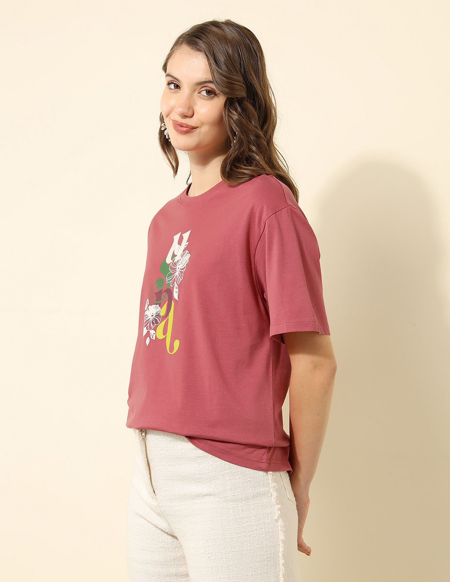 Boyfriend Fit Brand Printed T-Shirt Pink - U.S. Polo Assn. India | Large