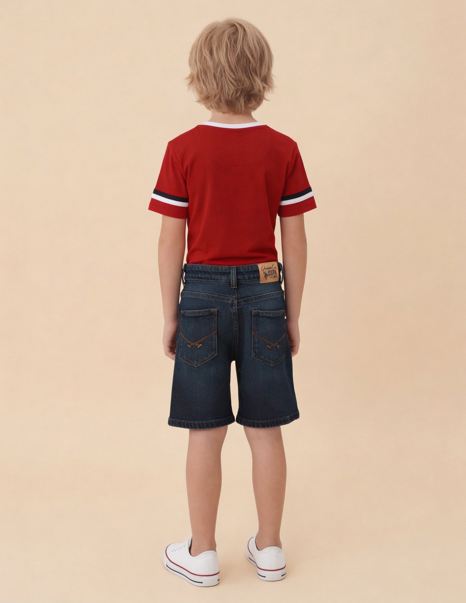 Mid Rise Whiskered Denim Shorts Blue - U.S. Polo Assn. India | Large