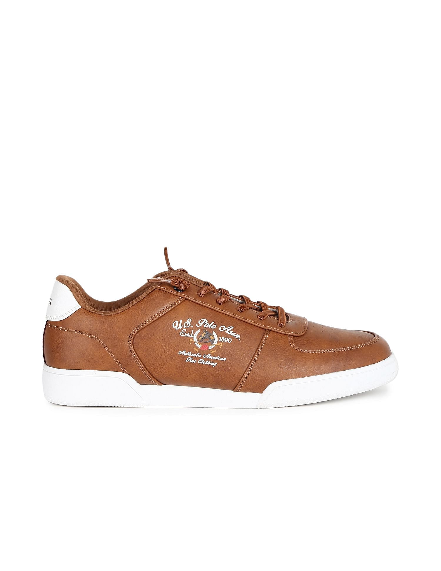 Round Toe Textured Liguory Sneakers Tan - U.S. POLO ASSN. | Large