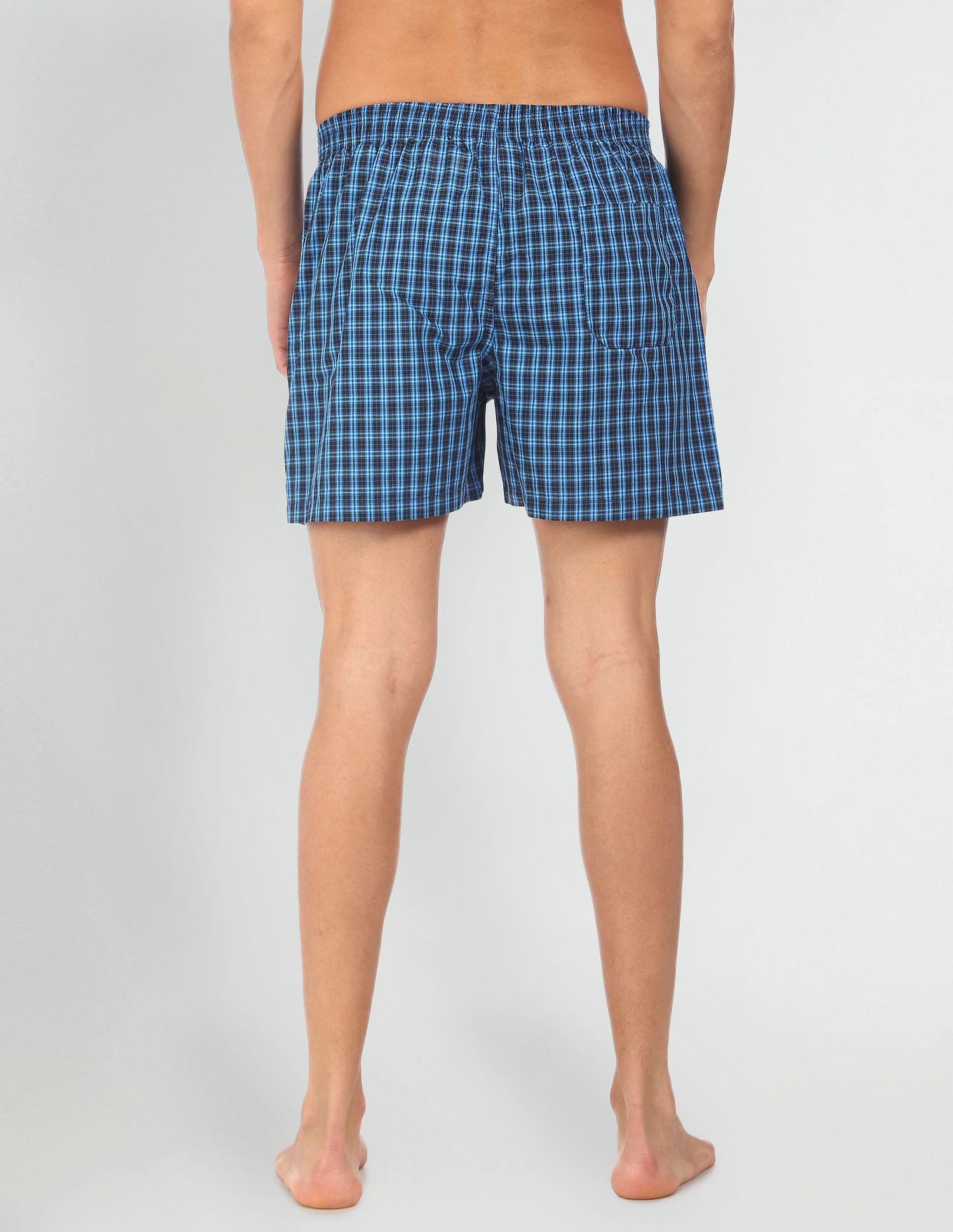 Plaid Check Pure Cotton I691 Boxers - Pack Of 2 Blue - U.S. POLO ASSN. | Large