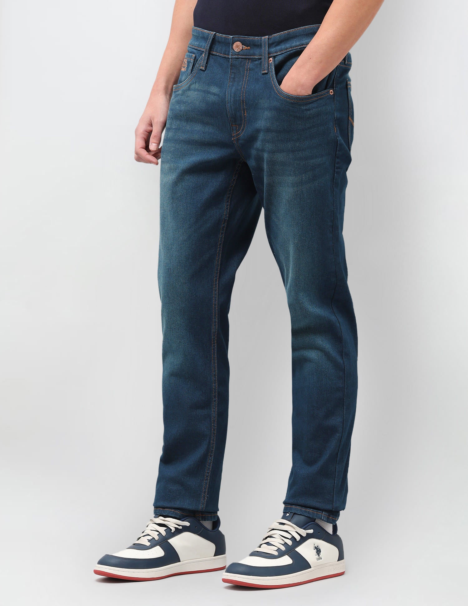 Solid Slim Fit Jeans Blue - U.S. Polo Assn. India | Large