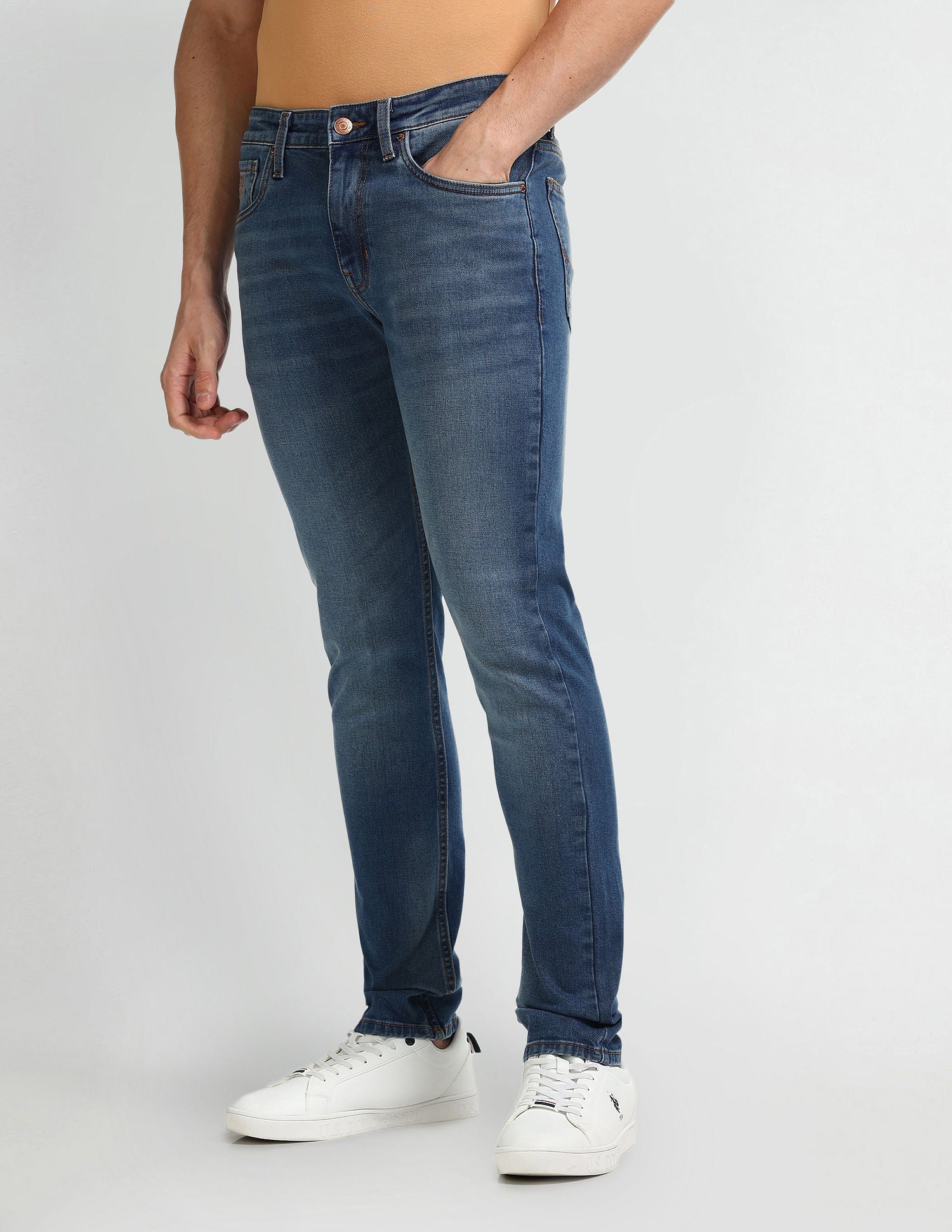 Brandon Slim Tapered Blue Jeans Blue - U.S. Polo Assn. India | Large