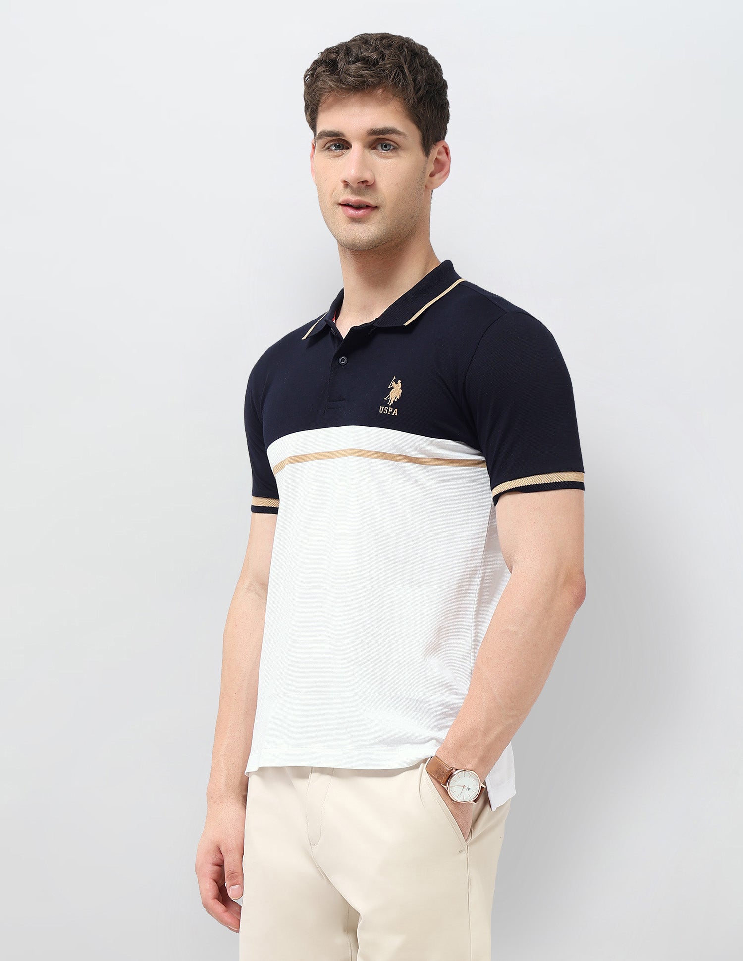 Colourblocked Regular Fit Polo Shirt Navy - U.S. POLO ASSN. | Large