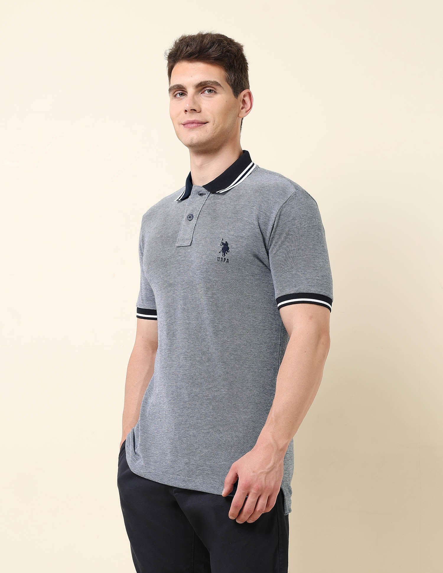 Heathered Classic Polo Shirt Navy - U.S. POLO ASSN. | Large