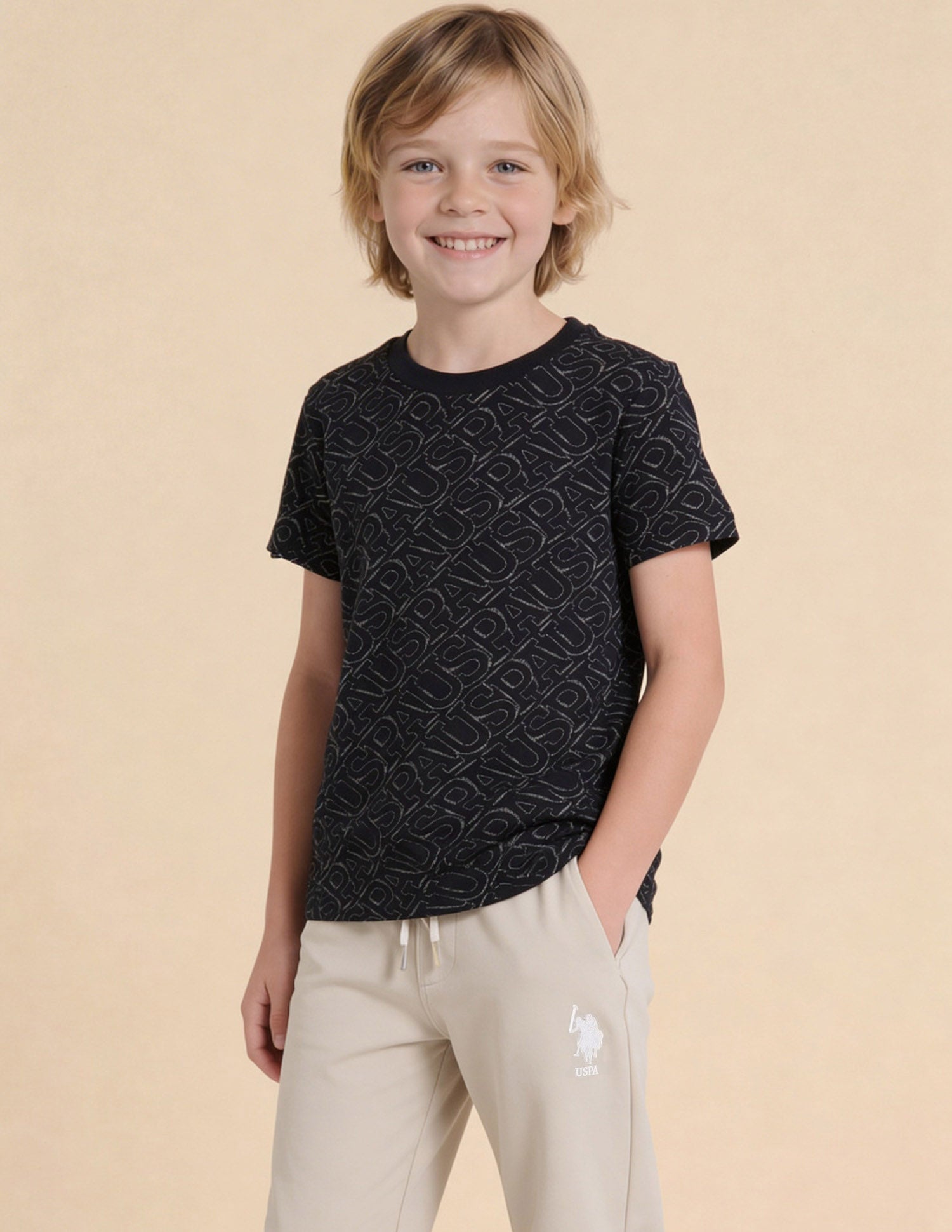 Brand Printed Regular Fit T-Shirt Navy - U.S. Polo Assn. India | Large