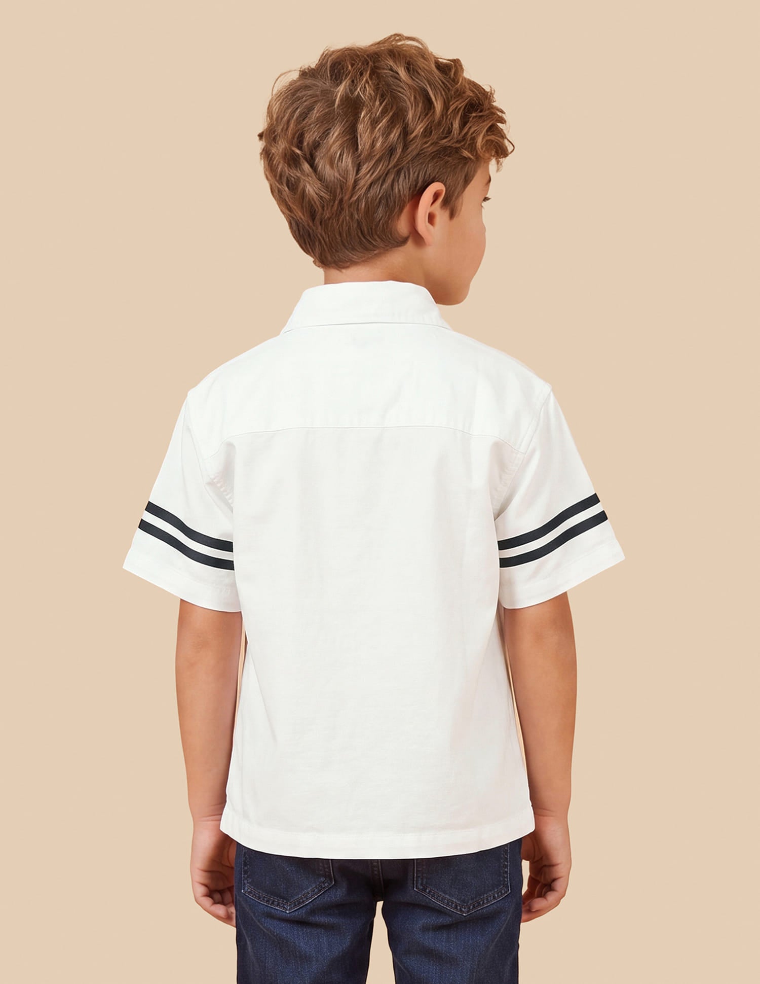 Brand Printed Boxy Fit Shirt White - U.S. Polo Assn. India | Large