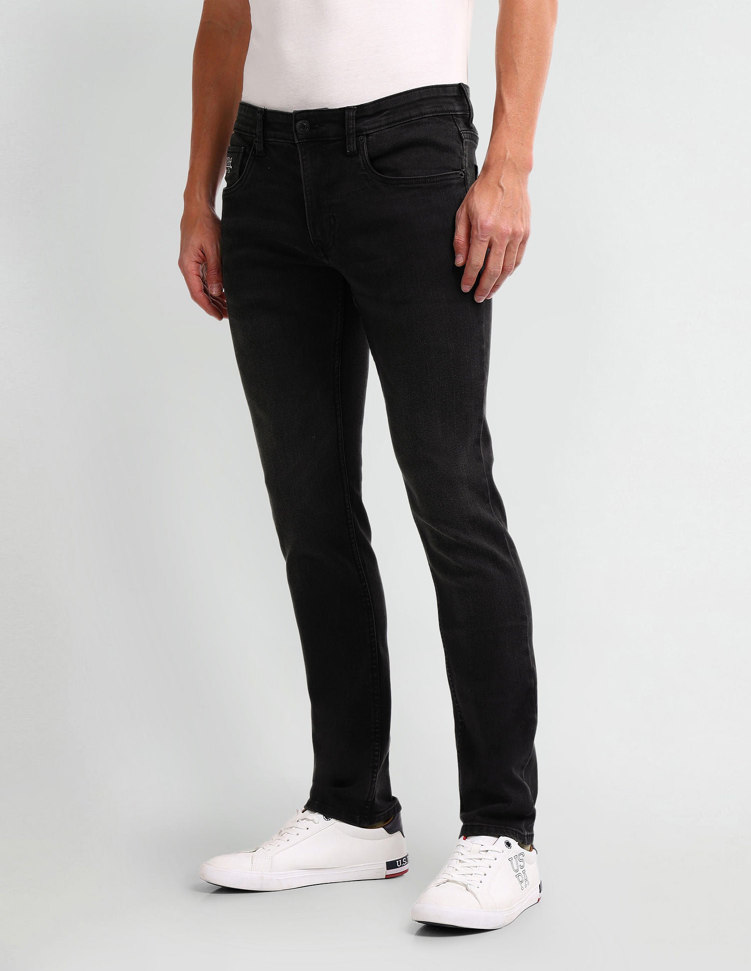Brandon Slim Tapered Black Jeans Black - U.S. Polo Assn. India | Large