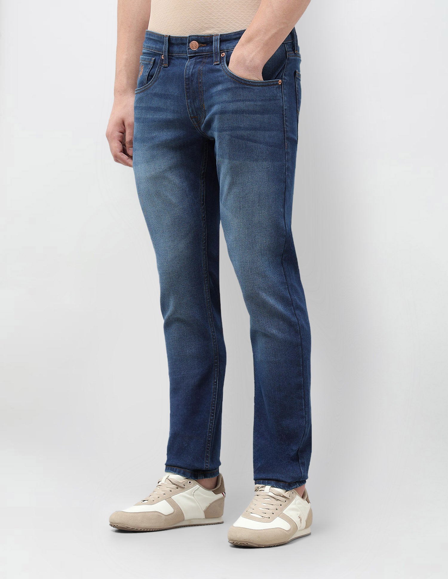 Brandon Slim Tapered Fit Mid Rise Jeans Indigo - U.S. POLO ASSN. | Large