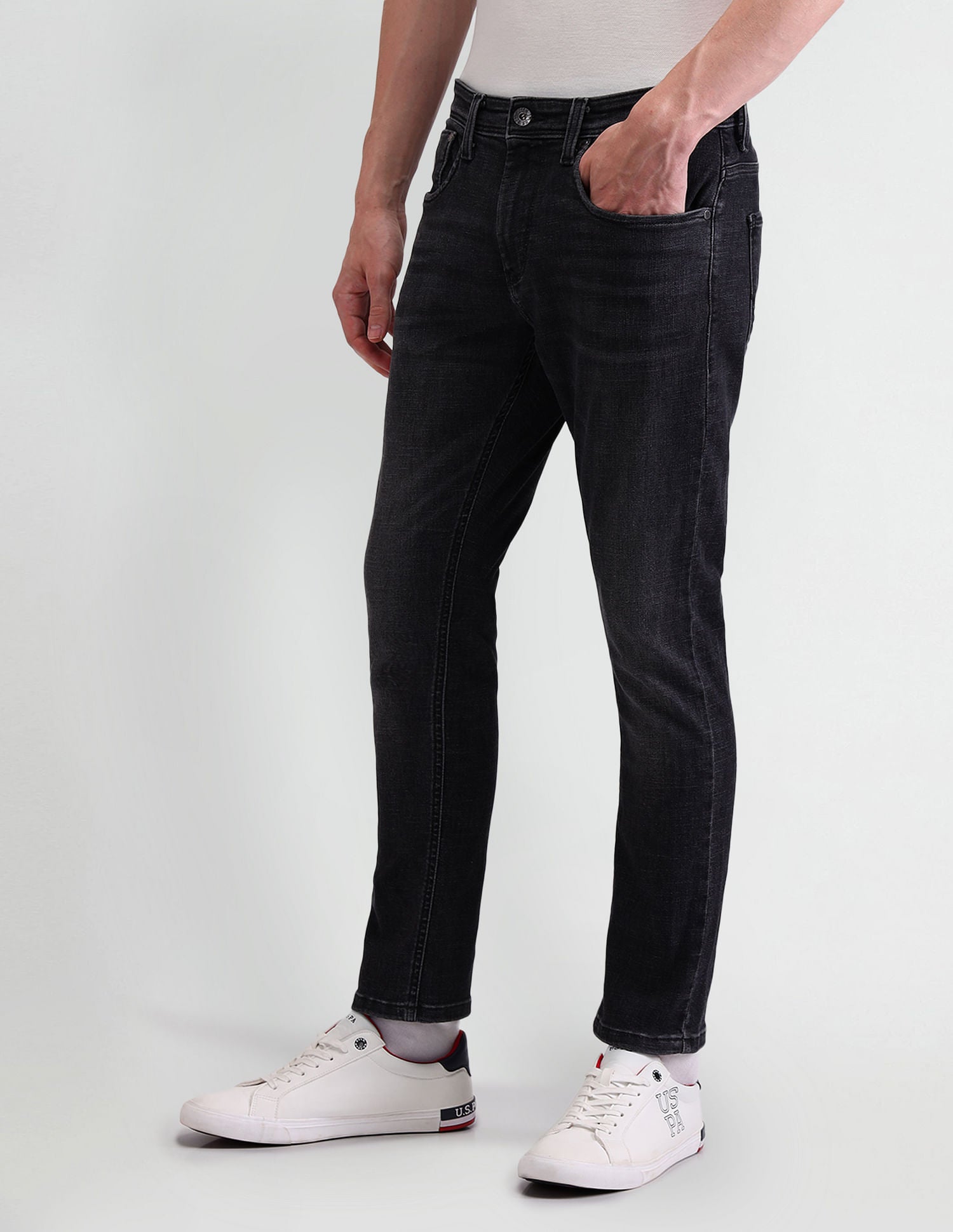 Henry Tapered Black Jeans Black - U.S. POLO ASSN. | Large