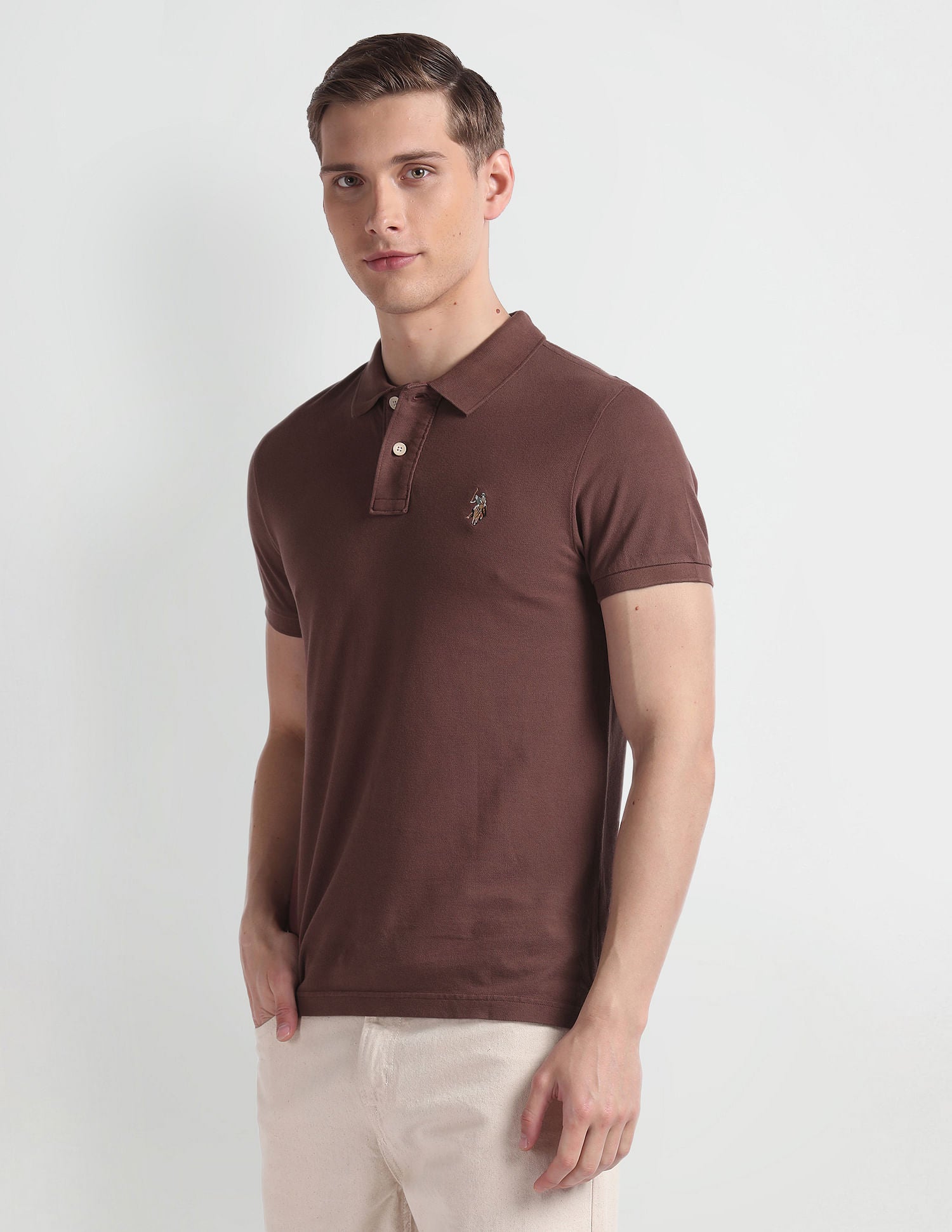 Cotton Pique Polo Shirt Copper - U.S. Polo Assn. India | Large