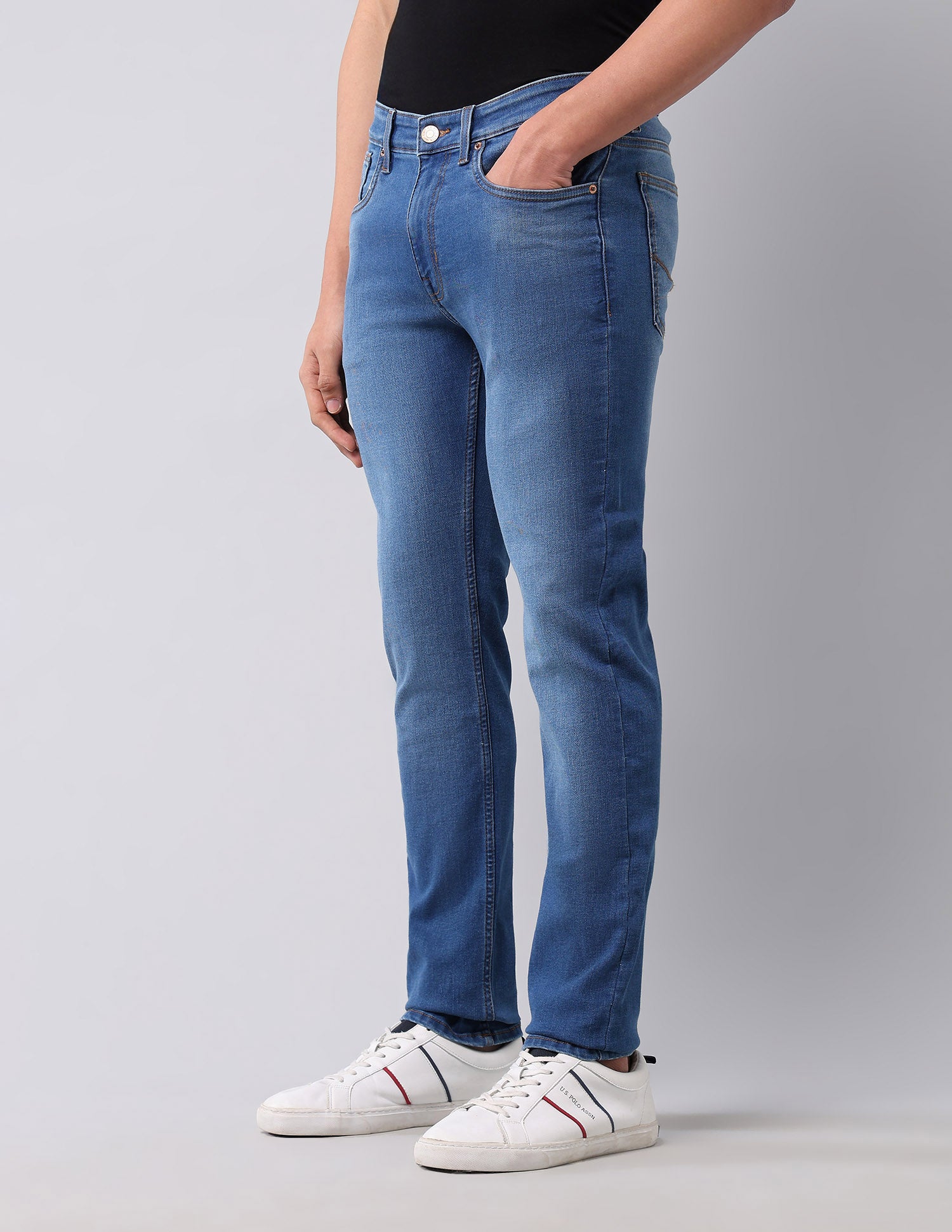 Regallo Skinny Fit Blue Jeans Med Blue - U.S. Polo Assn. India | Large