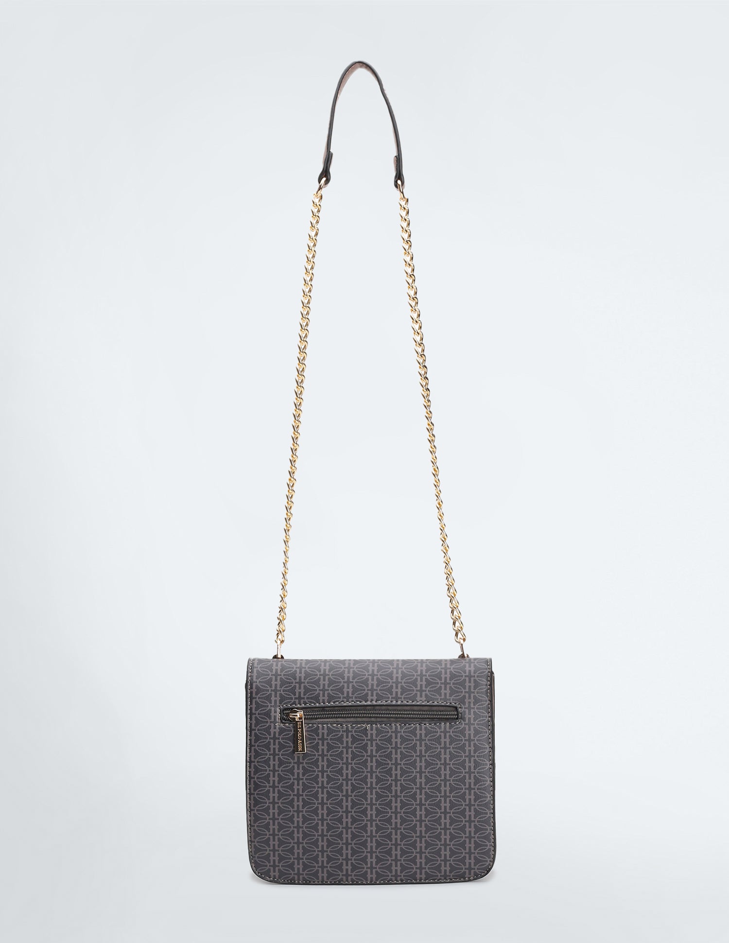 Snap Button Closure Monogram Sling Bag Grey - U.S. POLO ASSN. | Large