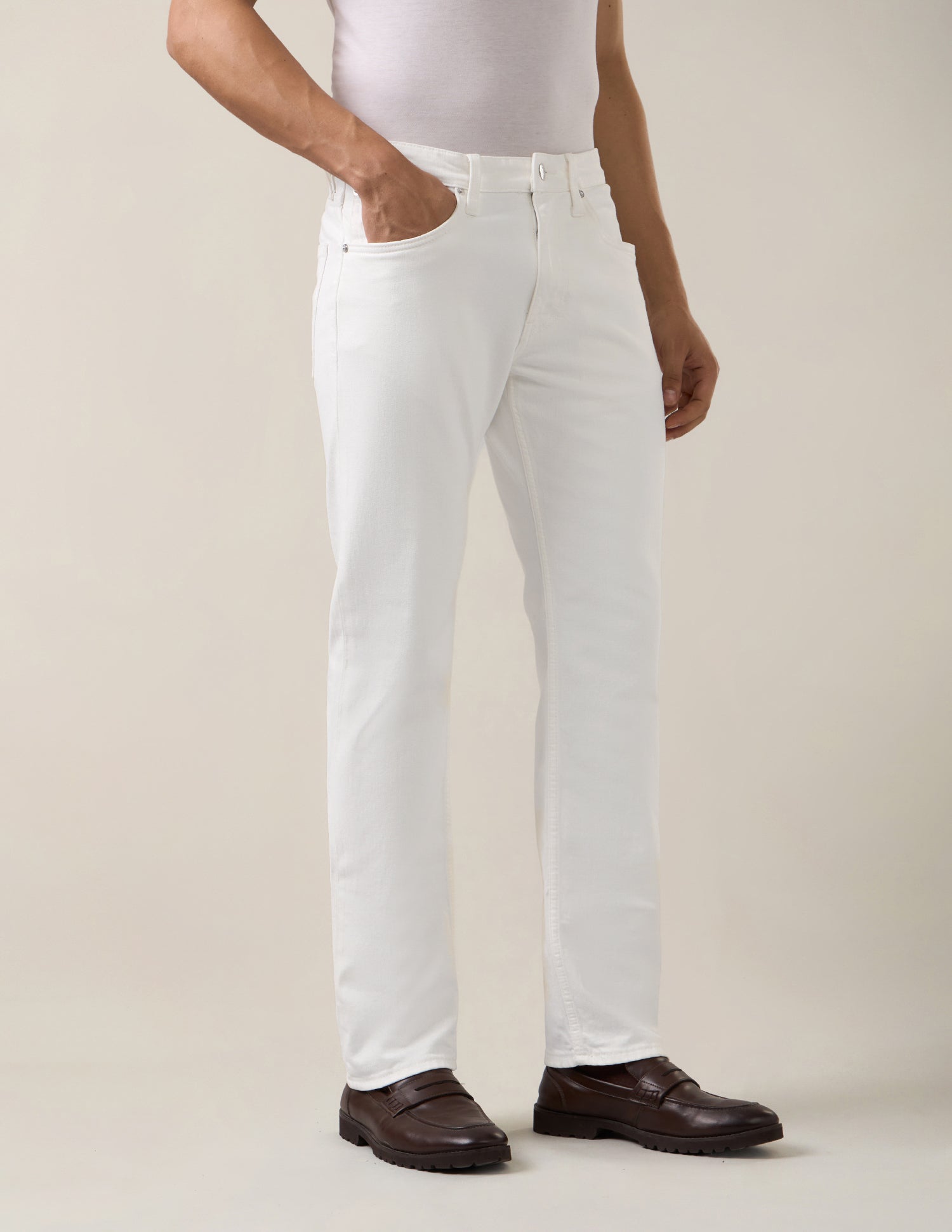 Harold Slim Straight Fit White Jeans White - U.S. Polo Assn. India | Large