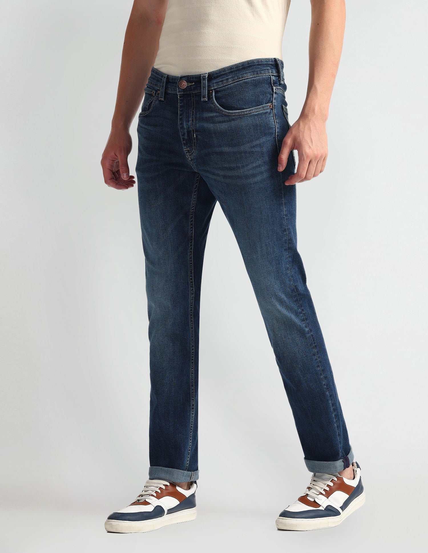 Brandon Slim Tapered Fit Blue Jeans Blue - U.S. Polo Assn. India | Large